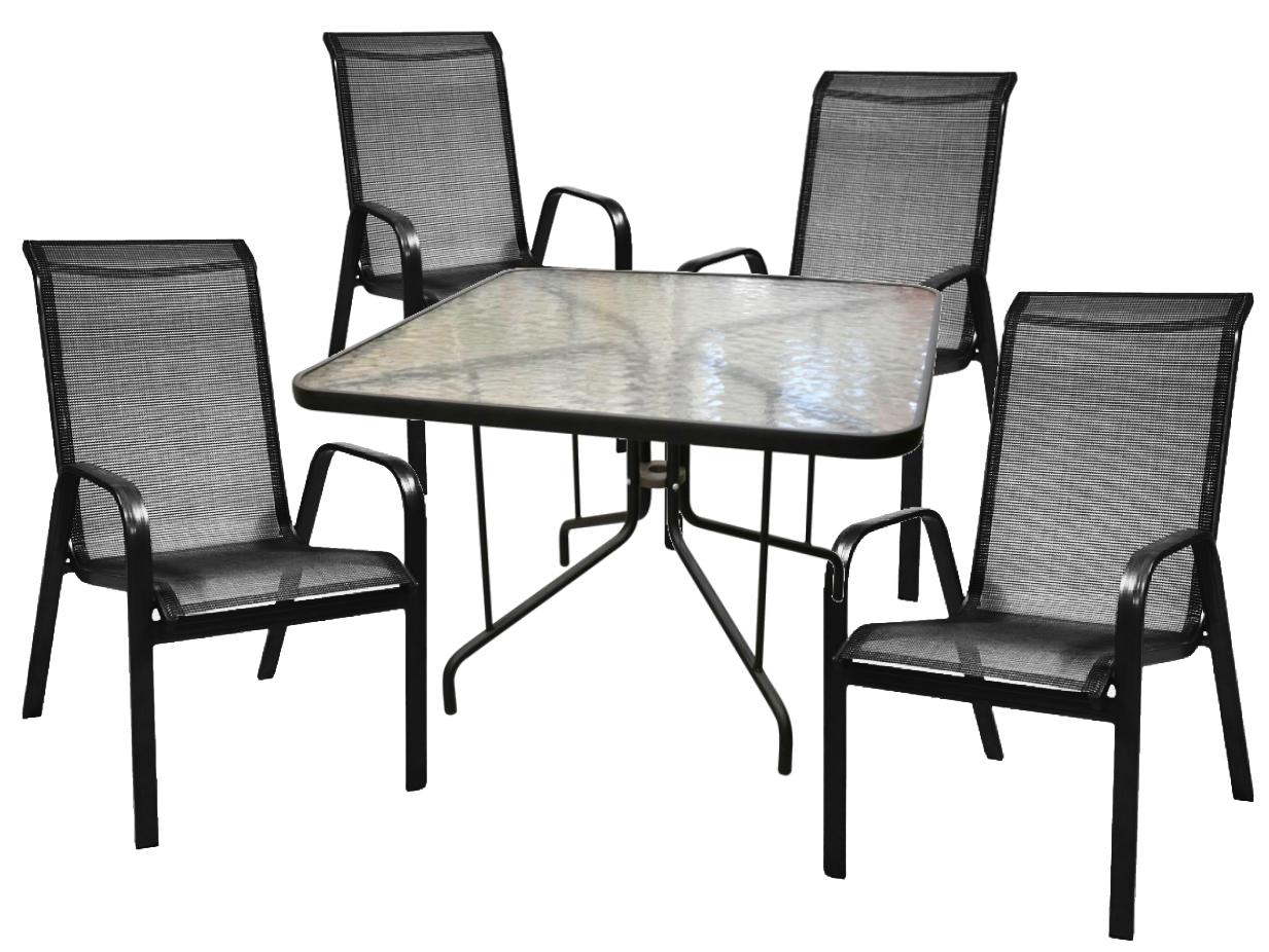 Изображение товара Набор садовой мебели Сан-Ремо черный, стол и 4 стула для террасы и веранды
