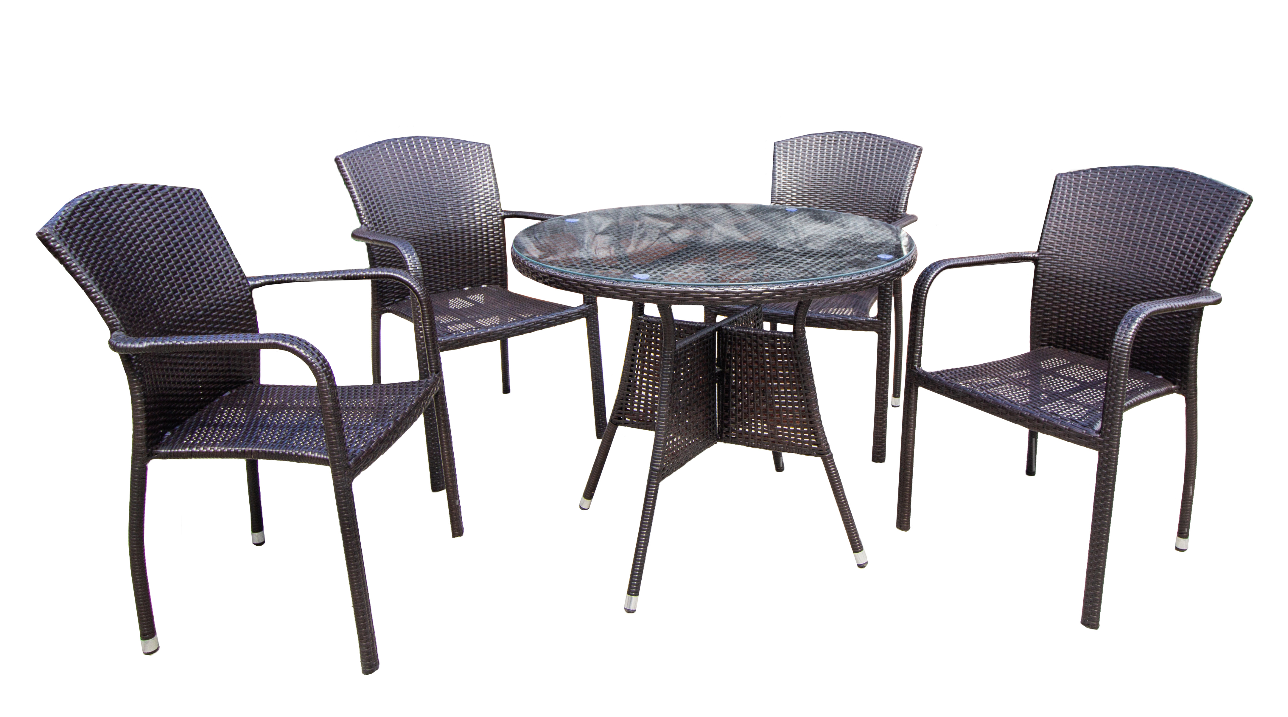 Изображение товара Набор садовой мебели Амиго полиротанг с круглым столом и 4 креслами