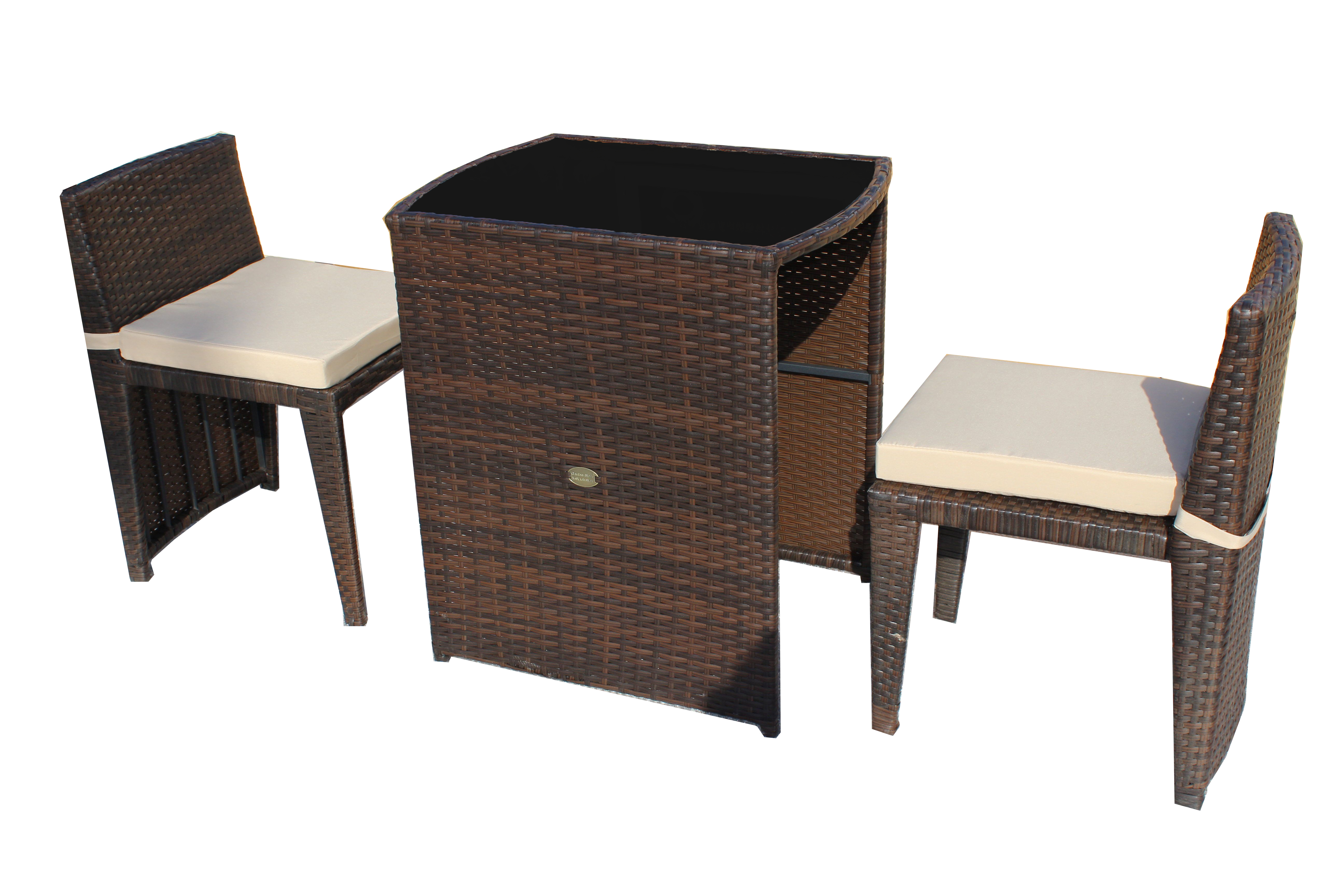 Изображение товара Набор садовой мебели Рондо полиротанг коричневого цвета стол 2 кресла