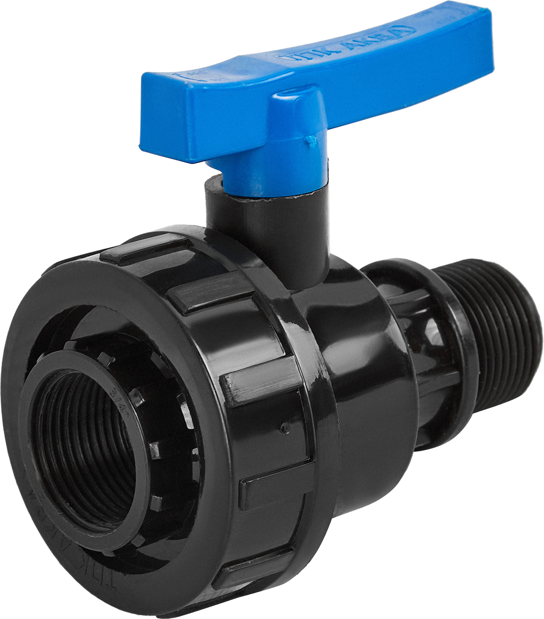 Изображение товара Кран шаровой прямой ТПК-Аква DN20 PN16 3/4" полипропилен ручка флажок Россия