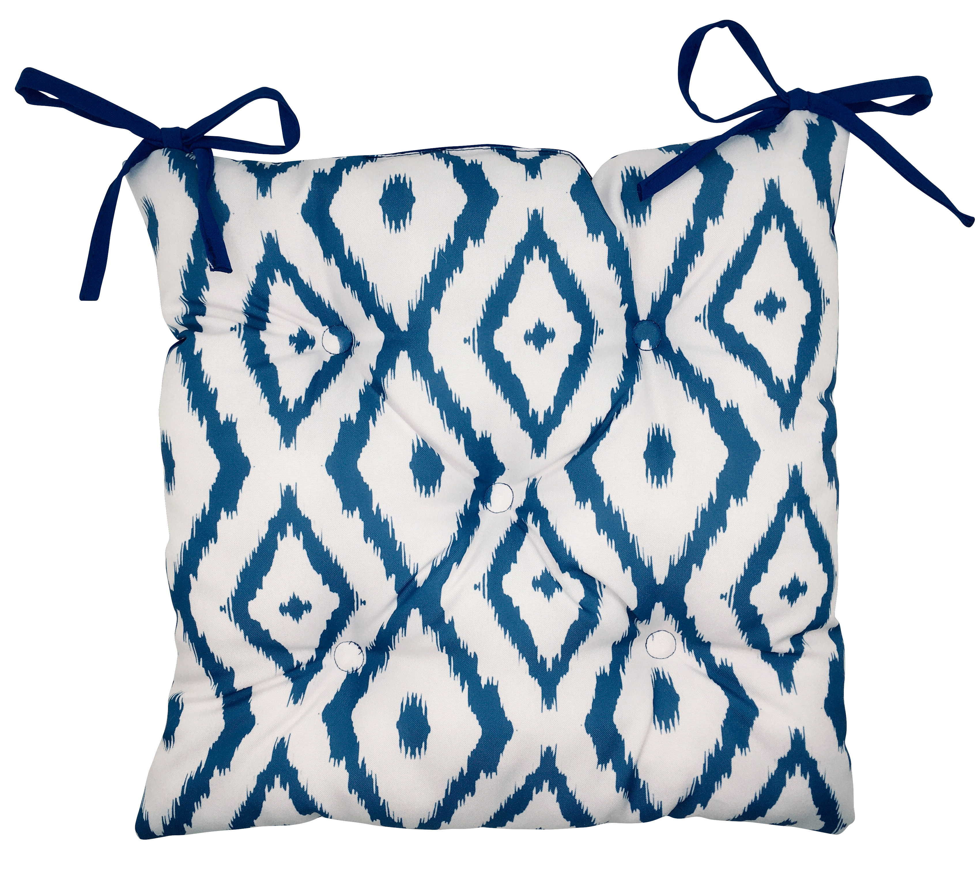 Изображение товара Подушка для стула 45x45 см с синим и белым узором скандинавский стиль