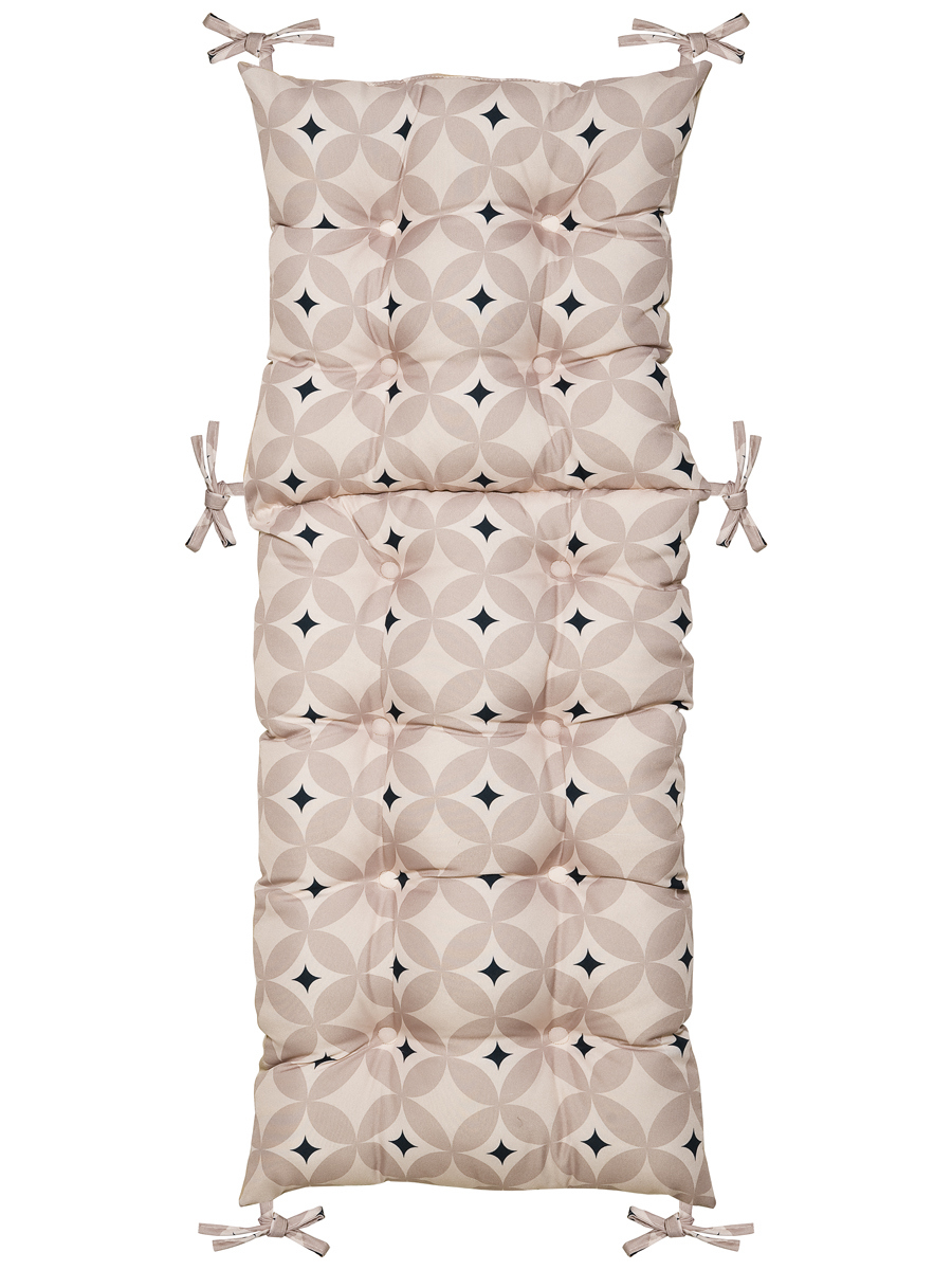 Изображение товара Подушка для стула 120x45 см геометрический принт бежево-черно-белый скандинавский стиль