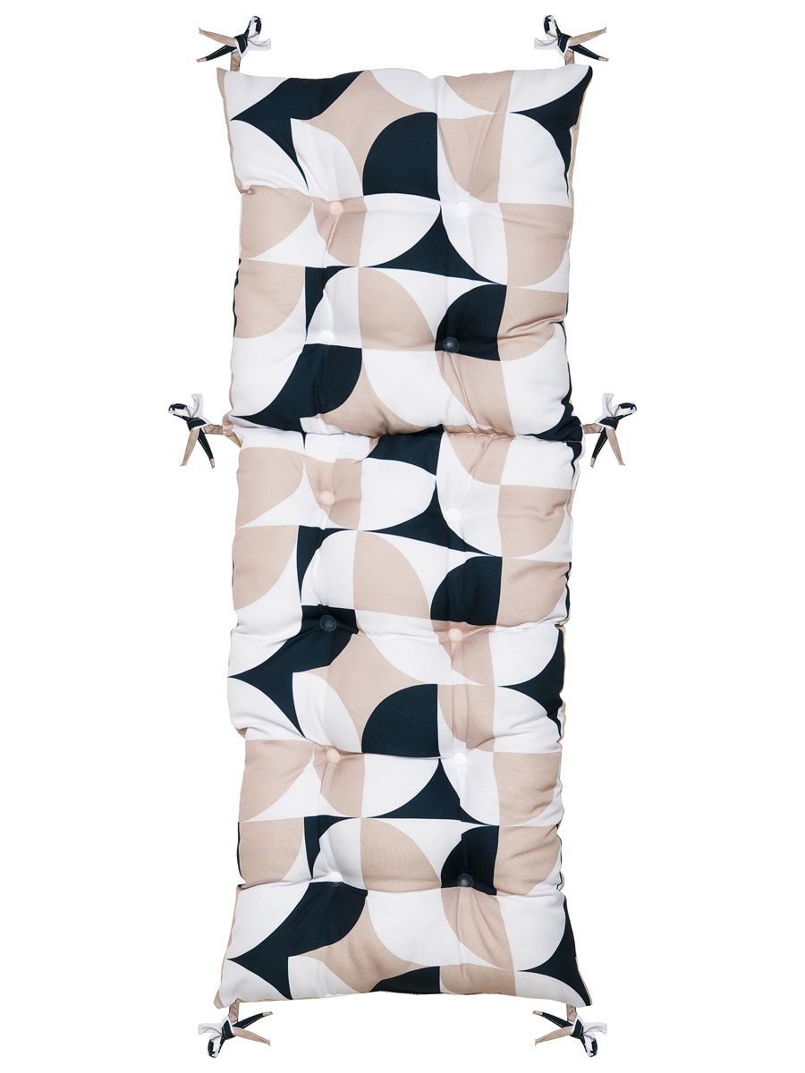 Изображение товара Подушка на сиденье 120x45 см с геометричным принтом и креплением на завязках