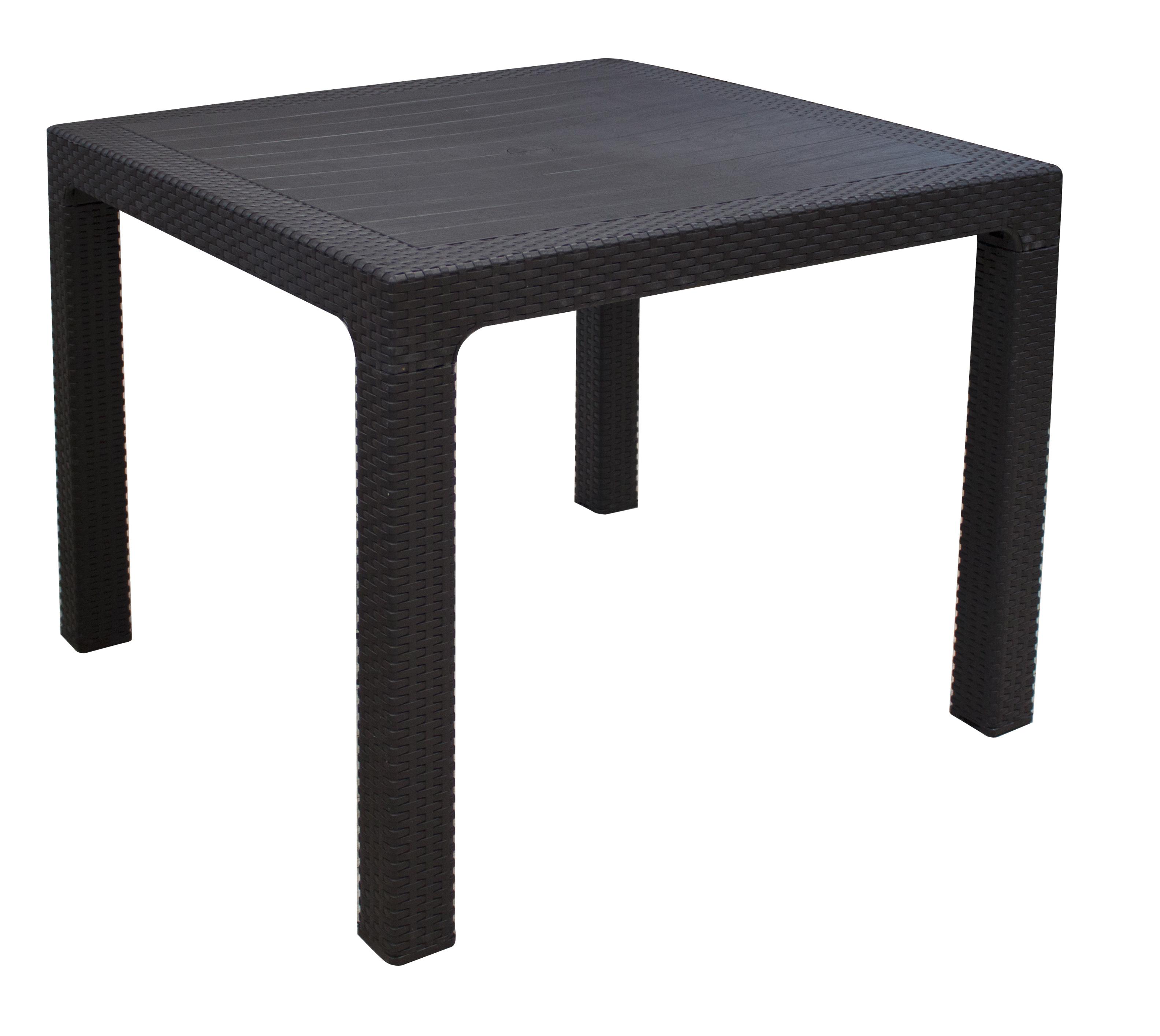 Изображение товара Стол садовый Rattan квадратный 90x90x75 см из полипропилена шоколад