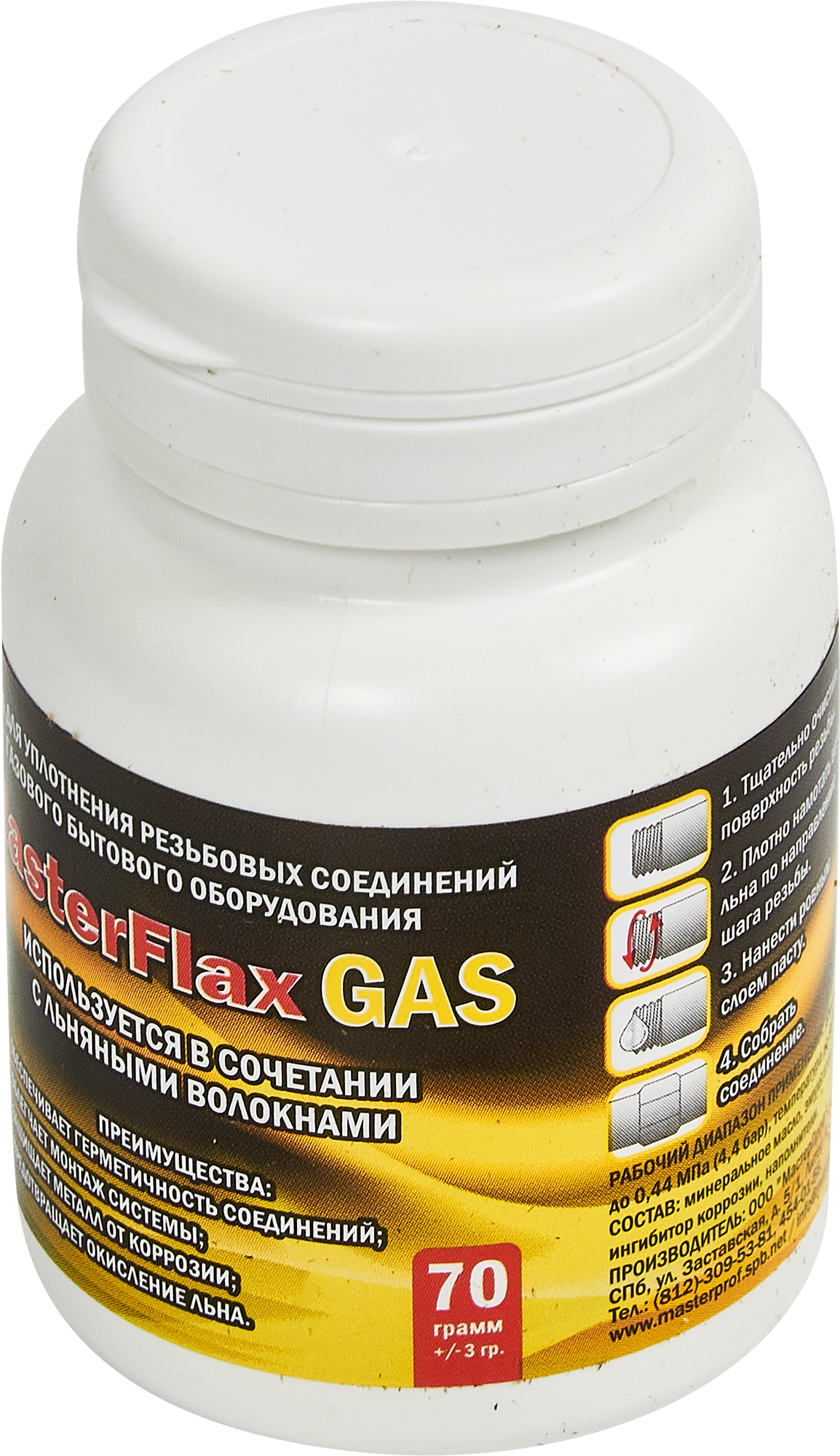 Изображение товара Паста уплотнительная Masterflax для газа 70 г со льном