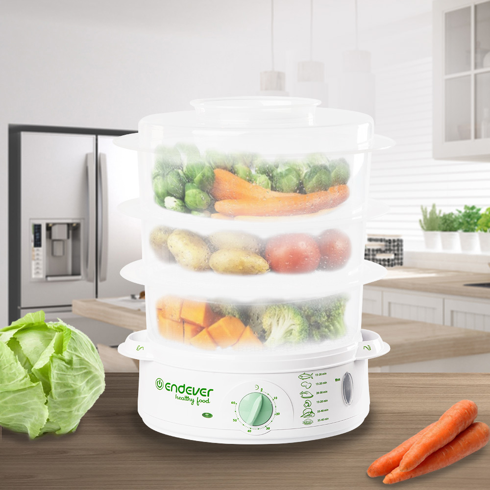 Изображение товара Электрическая пароварка Endever Vita 175 с тремя чашами и таймером