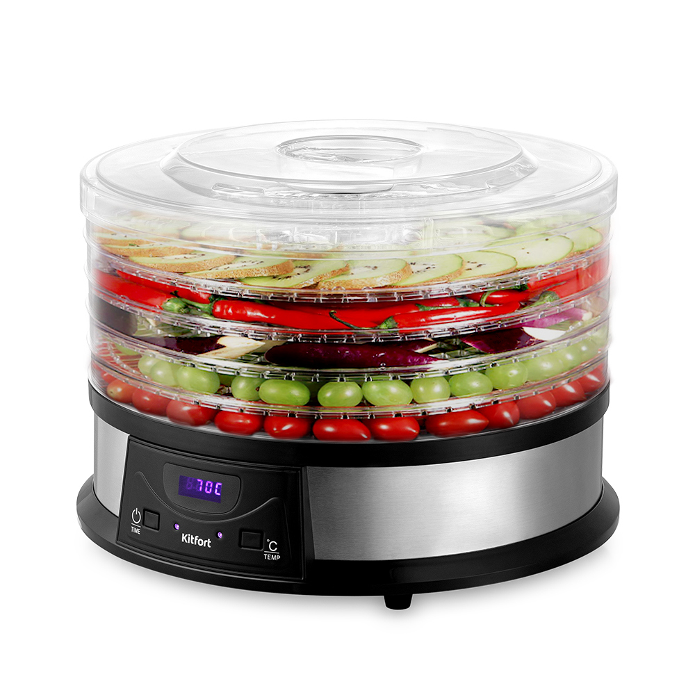 Изображение товара Сушилка для овощей и фруктов Kitfort КТ-1931 250 Вт 5 ярусов цвет сталь