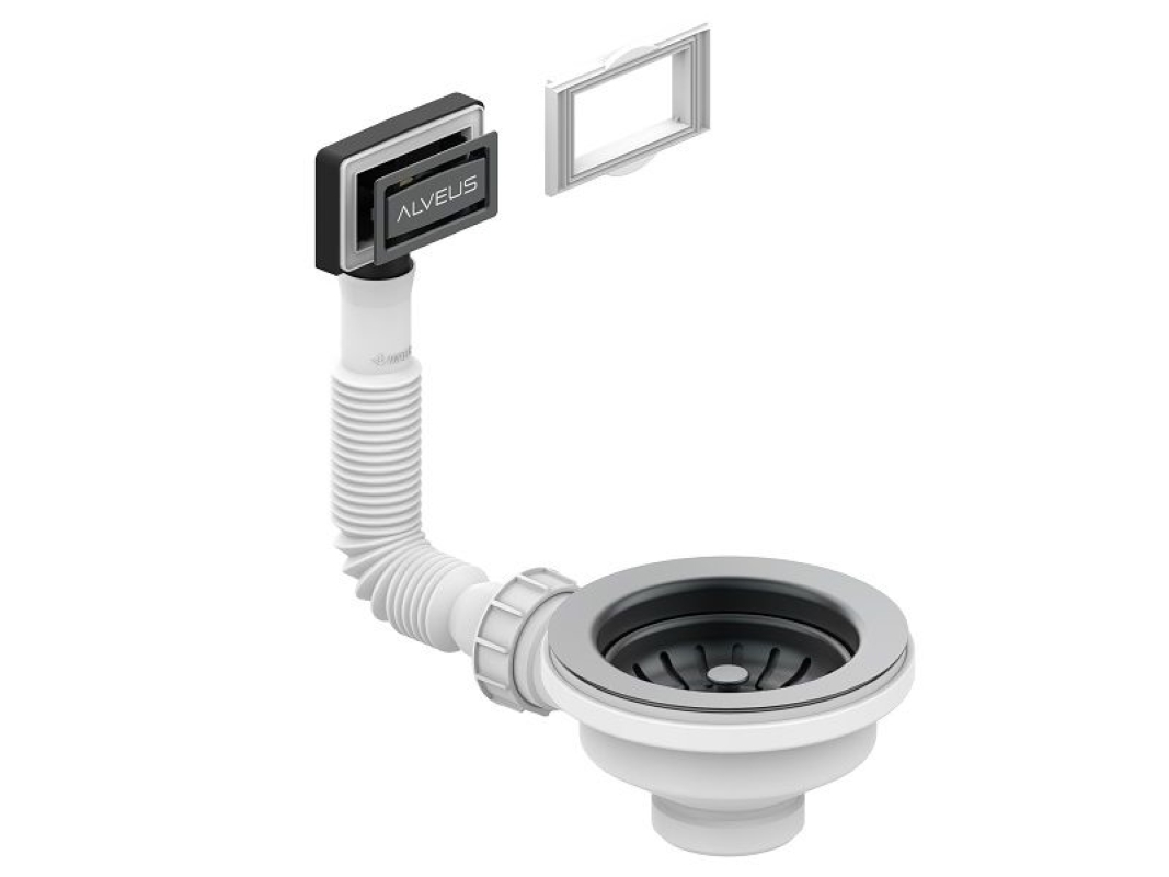 Изображение товара Выпуск для мойки Alveus 114 с рамкой и заглушкой цвет антрацит