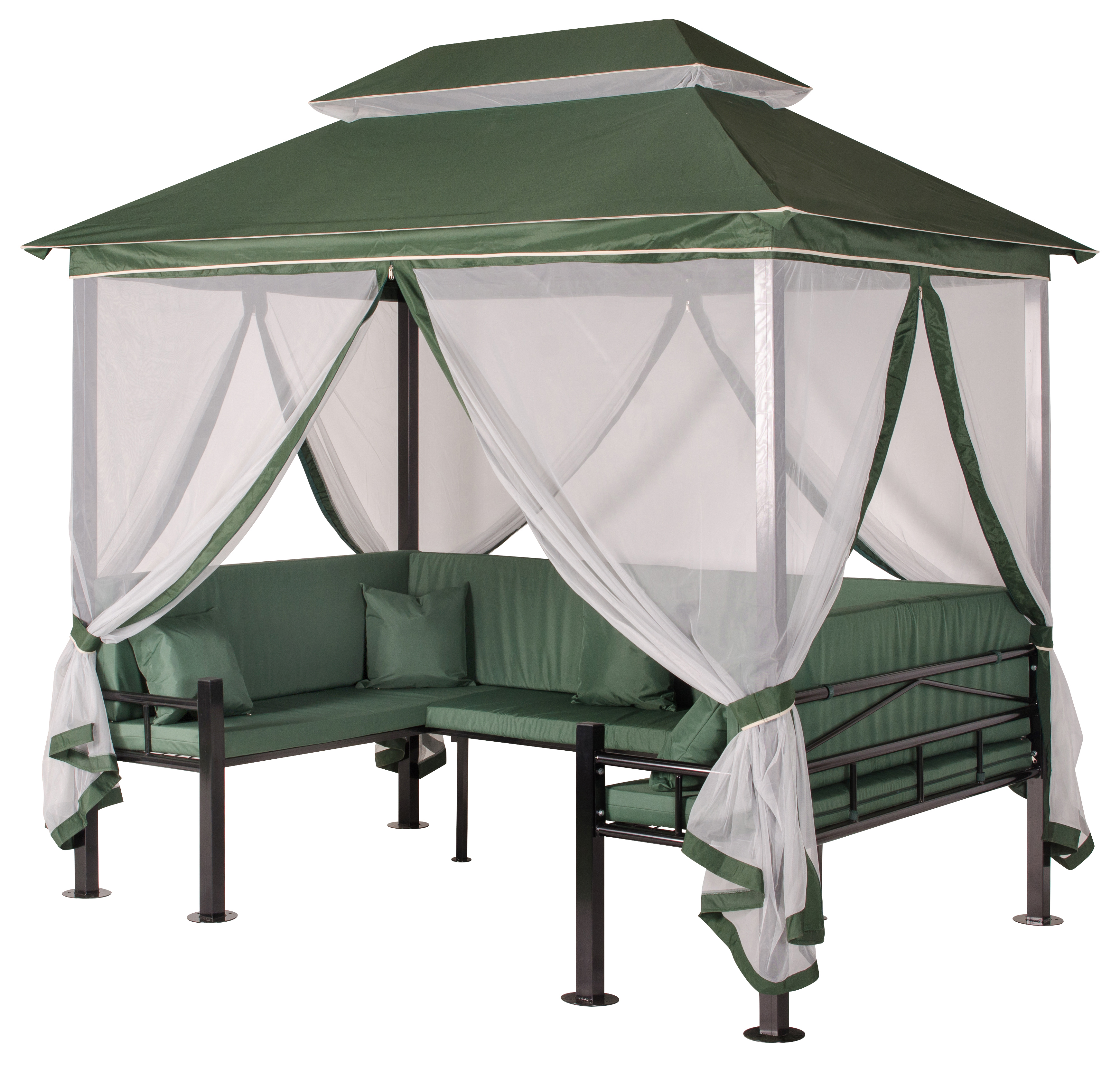 Изображение товара Качели садовые-беседка Удачная мебель A34BL.T01 Комфорт 4-х местные до 200 кг зеленый