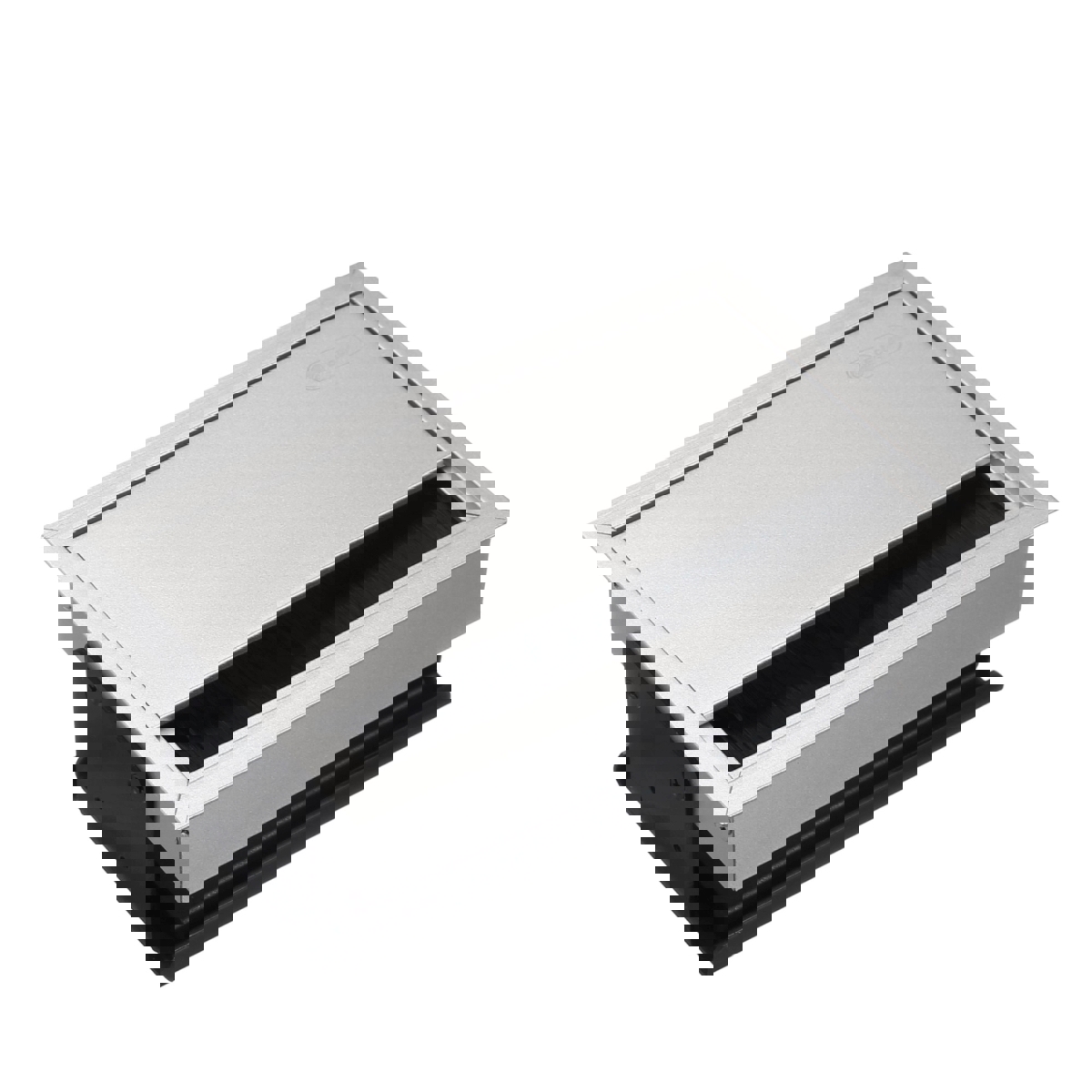 Изображение товара Люк настольный Экопласт 2 модуля 45x45 мм крышка IP20 алюминий