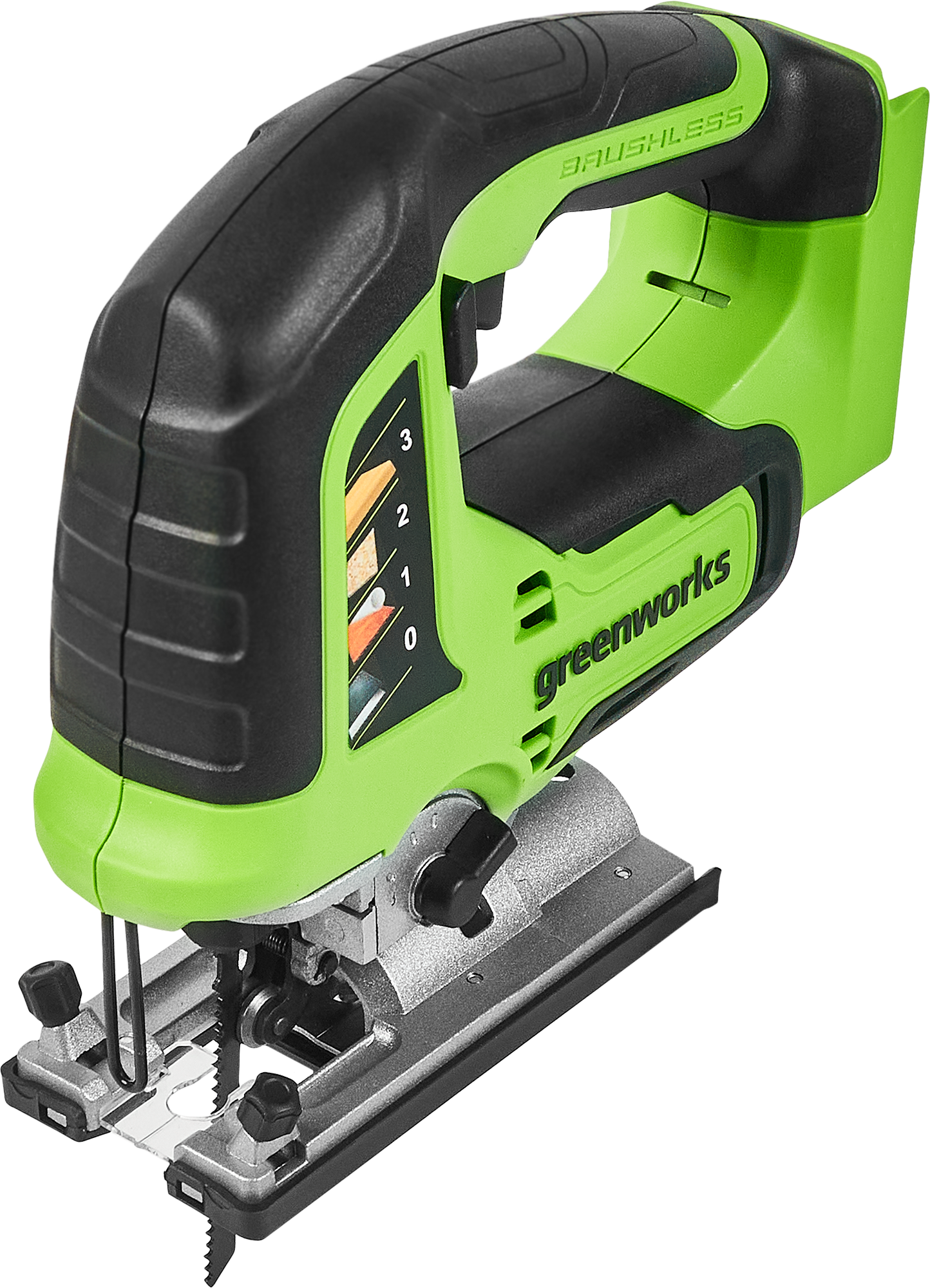 Изображение товара Аккумуляторный лобзик Greenworks GD24JS 24 В бесщеточный с маятниковым механизмом