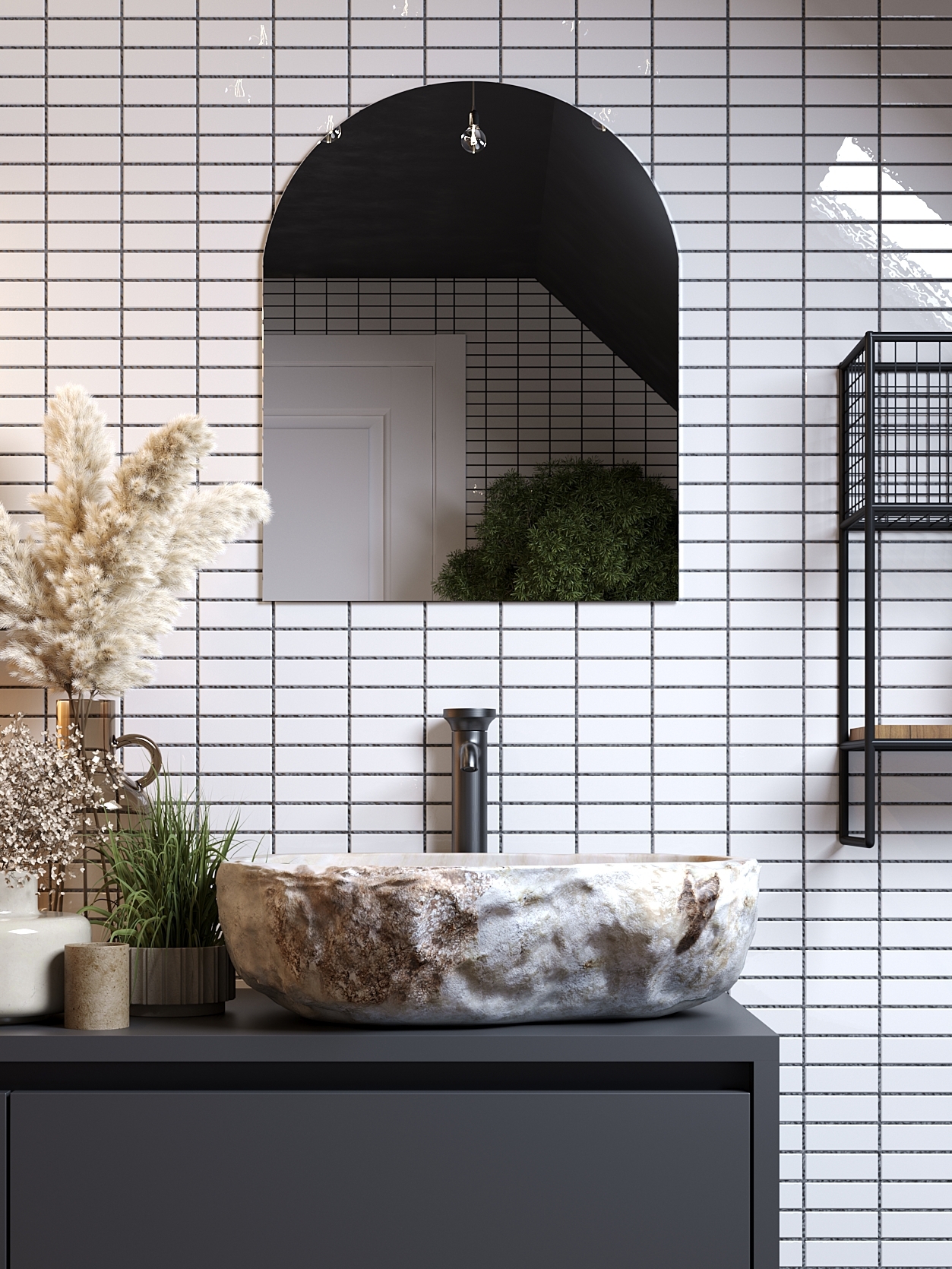 Изображение товара Зеркало для ванной Omega Glass NNK201 40x50 см арка