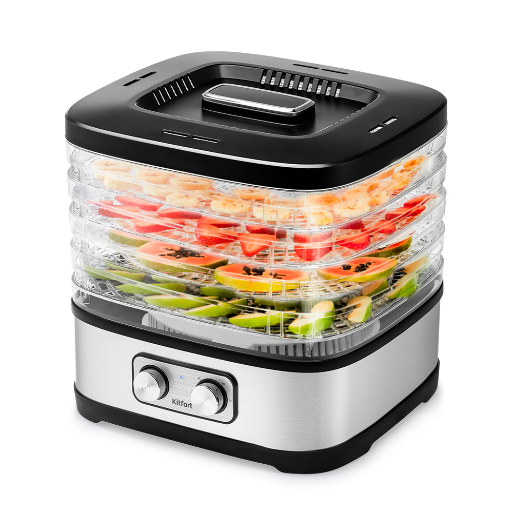Изображение товара Сушилка для овощей и фруктов Kitfort КТ-1940 240 Вт 5 ярусов цвет сталь