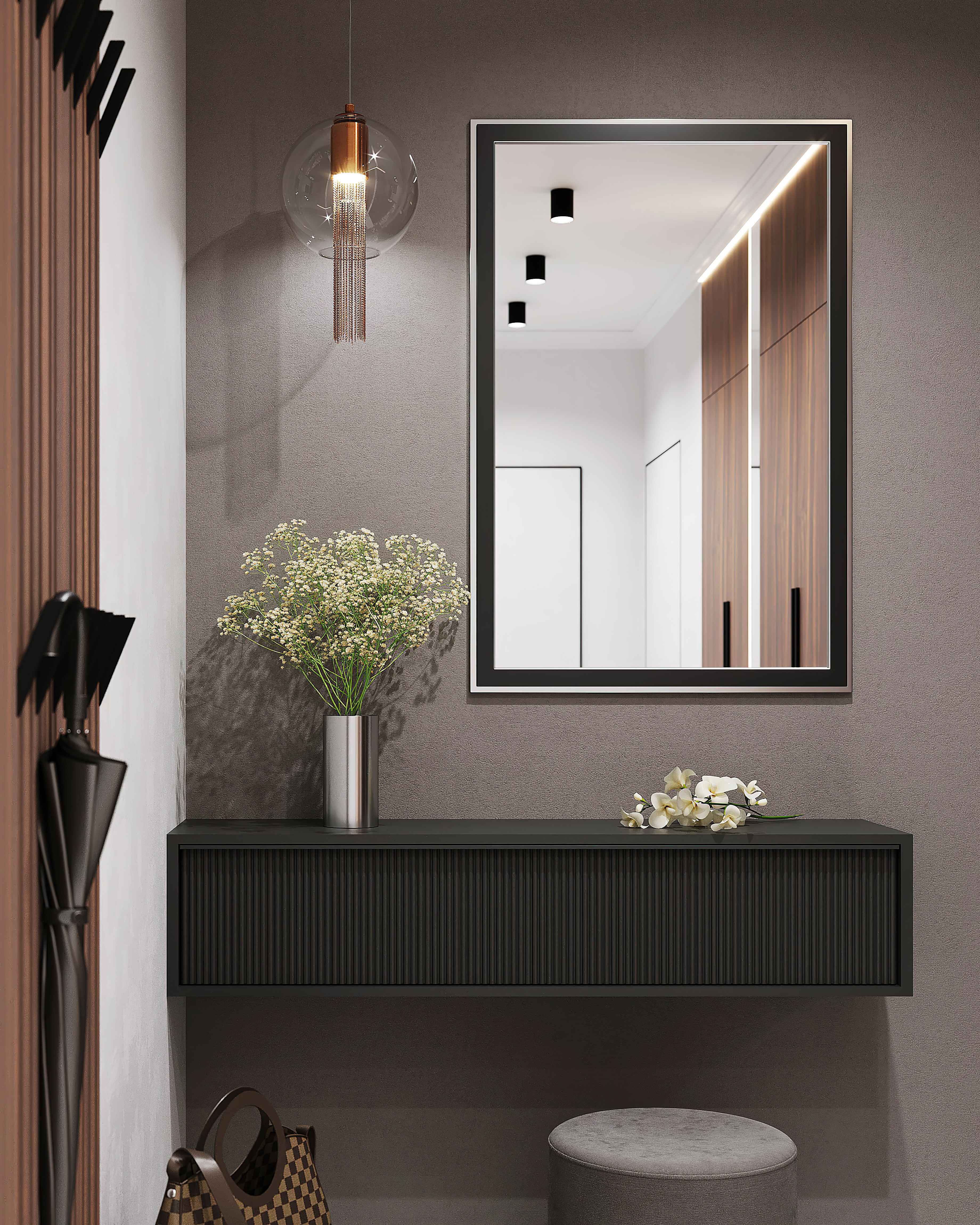 Изображение товара Зеркало Omega Glass NNB16 60x90 см черное прямоугольное для ванной