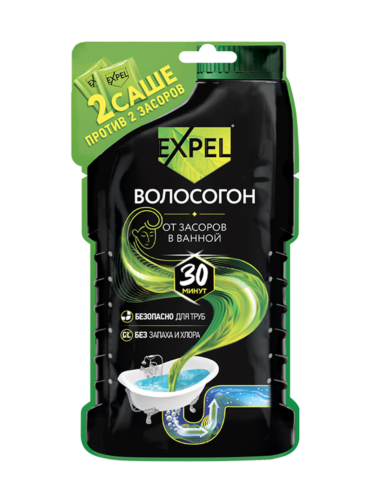 Изображение товара Средство для устранения засоров от волос Expel 100 г - быстрое решение для канализации