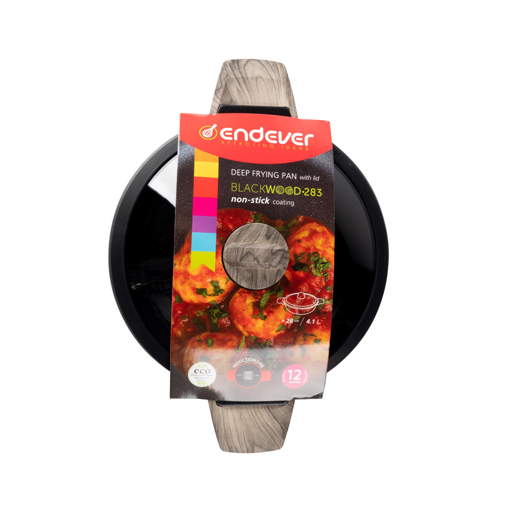 Изображение товара Сотейник алюминиевый с крышкой Endever Blackwood-283 цвет черный