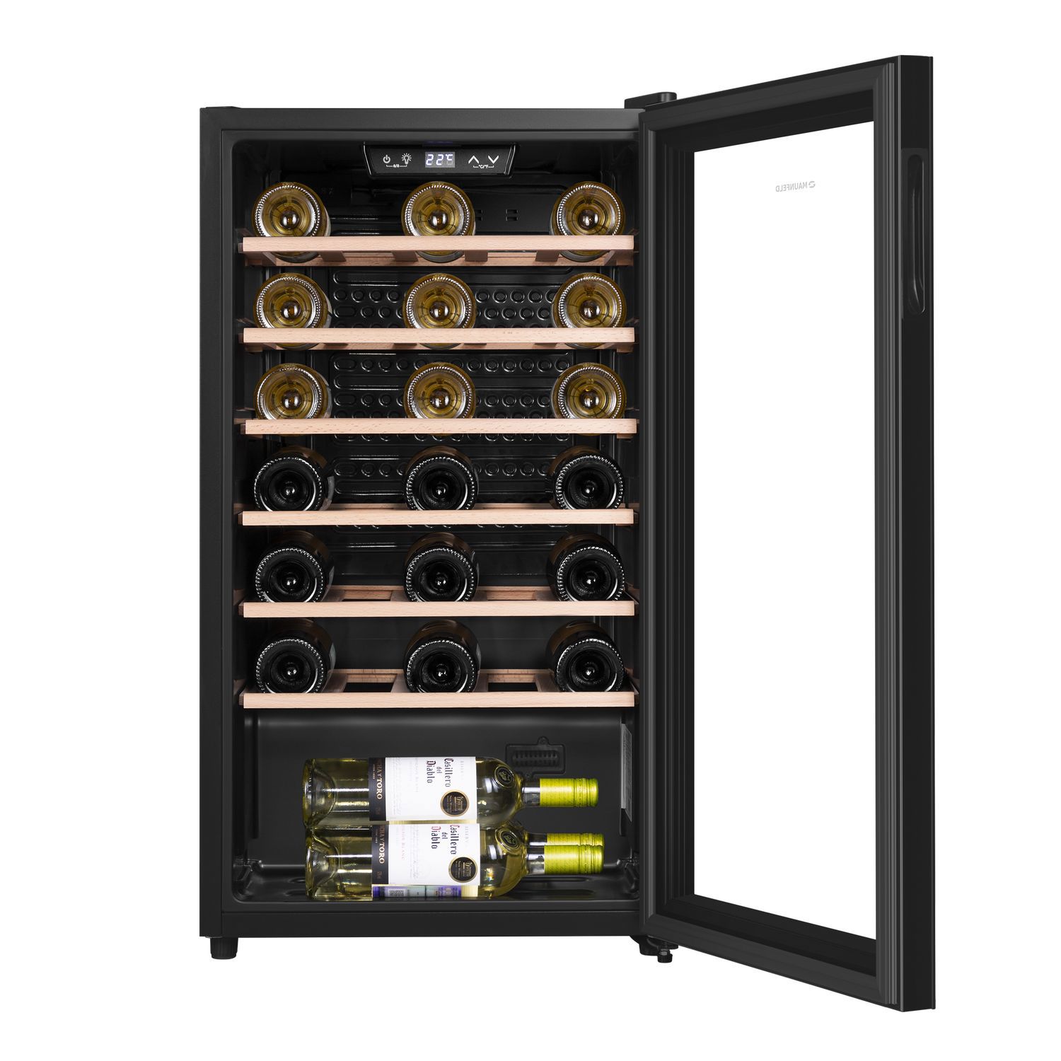 Изображение товара Винный шкаф Maunfeld MFWC-85S34 на 34 бутылки черный для дома и кафе