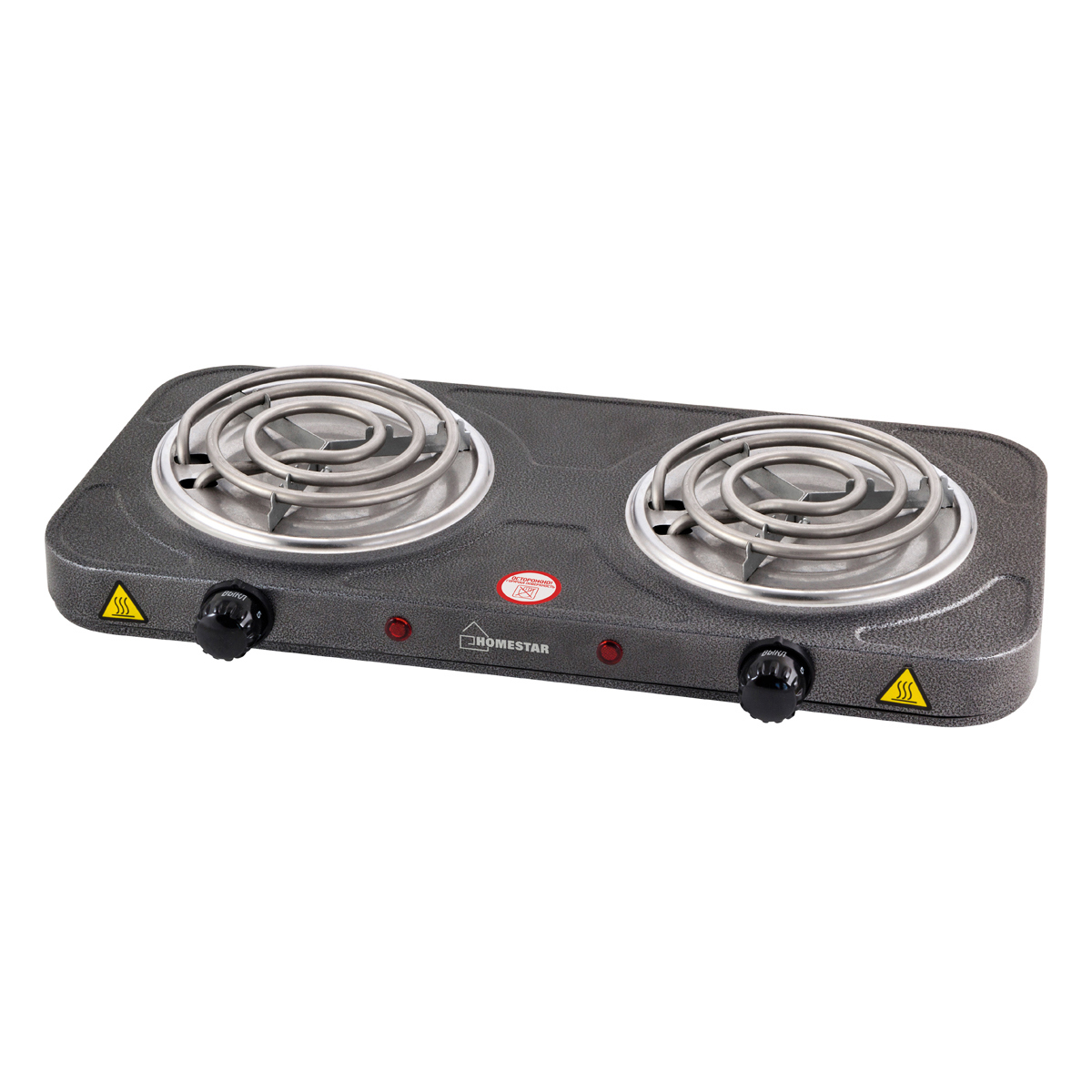 Изображение товара Электрическая настольная плита Homestar 003584 2 конфорки 47 см светло-серая