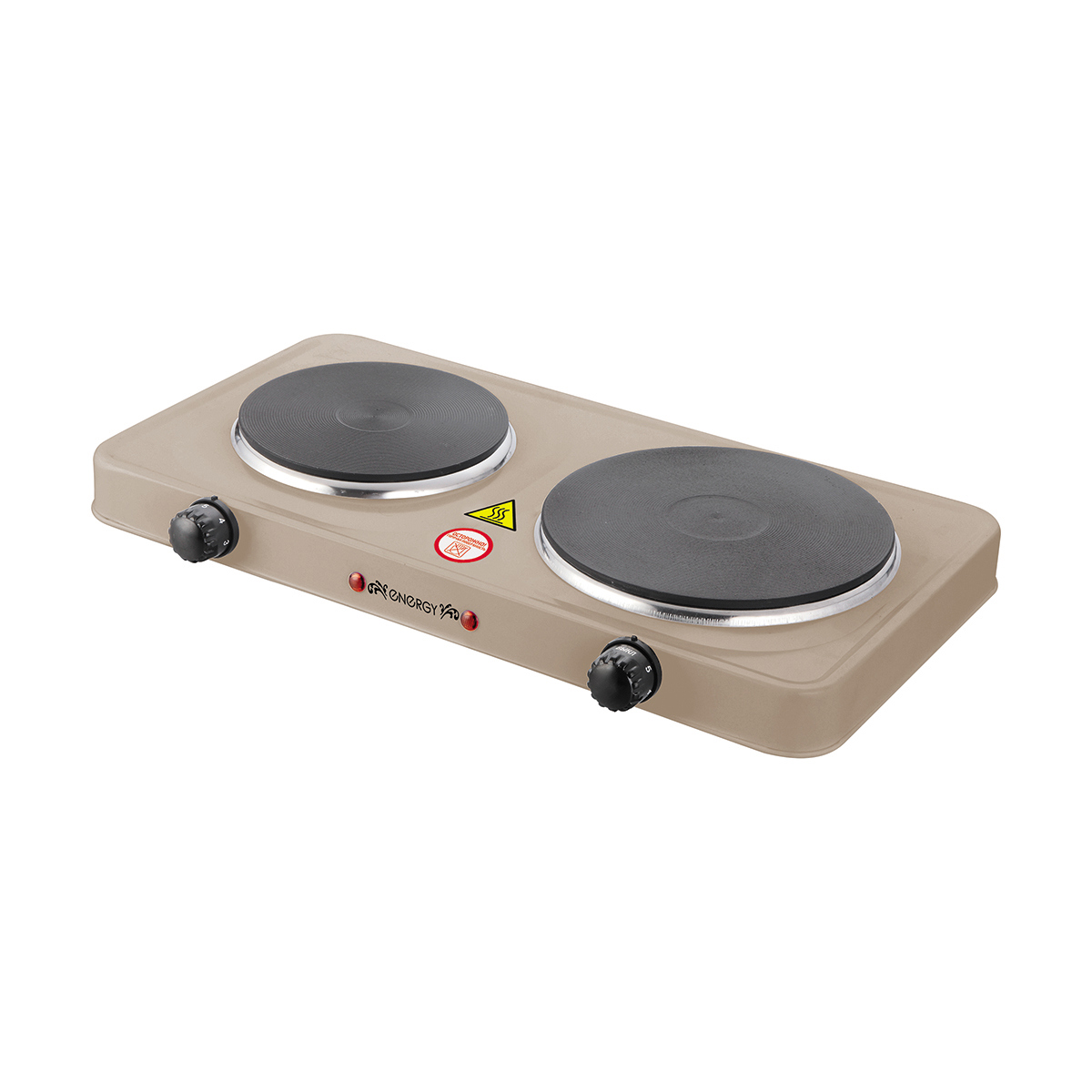 Изображение товара Электрическая настольная плита Energy 159766 2 конфорки бежевый