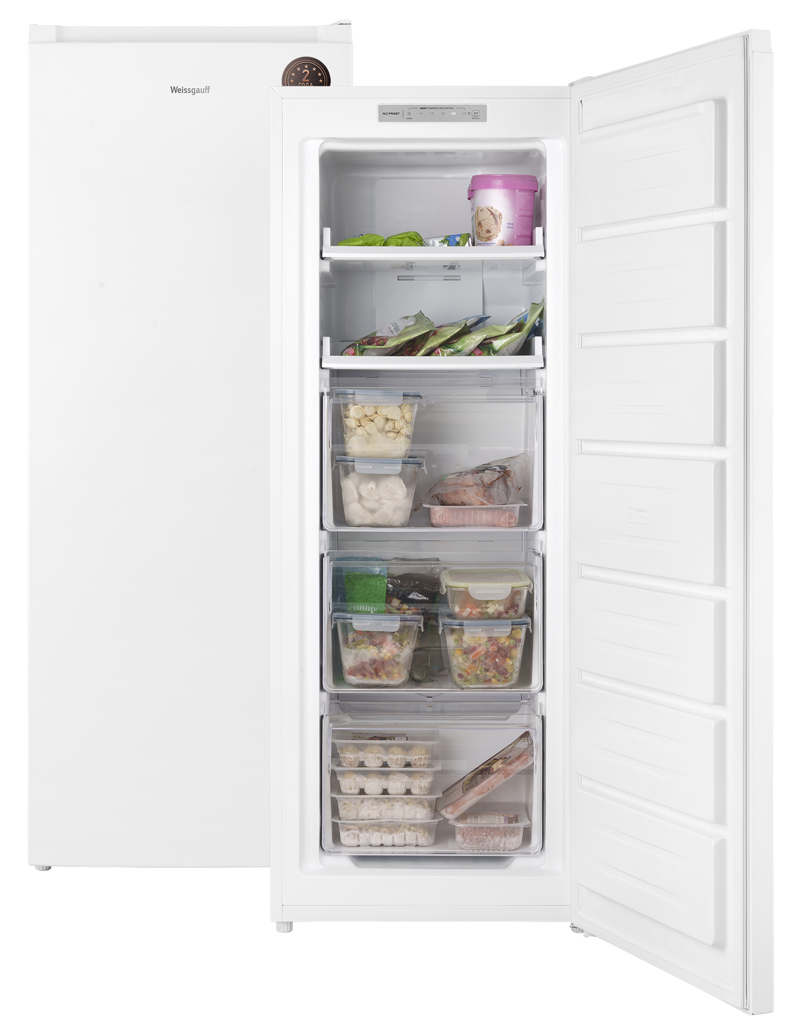Изображение товара Отдельностоящая морозильная камера Weissgauff WF 160 NoFrost 161л белая