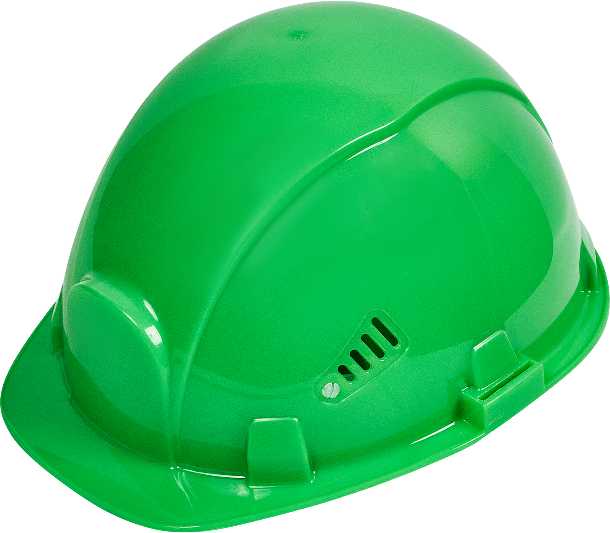 Изображение товара Защитная каска Krafter зеленого цвета полипропилен регулируемая вентиляция 50 Дж
