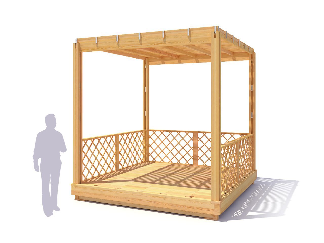 Изображение товара Беседка садовая Мечта садовника 3x3x3.03 м дерево желтый