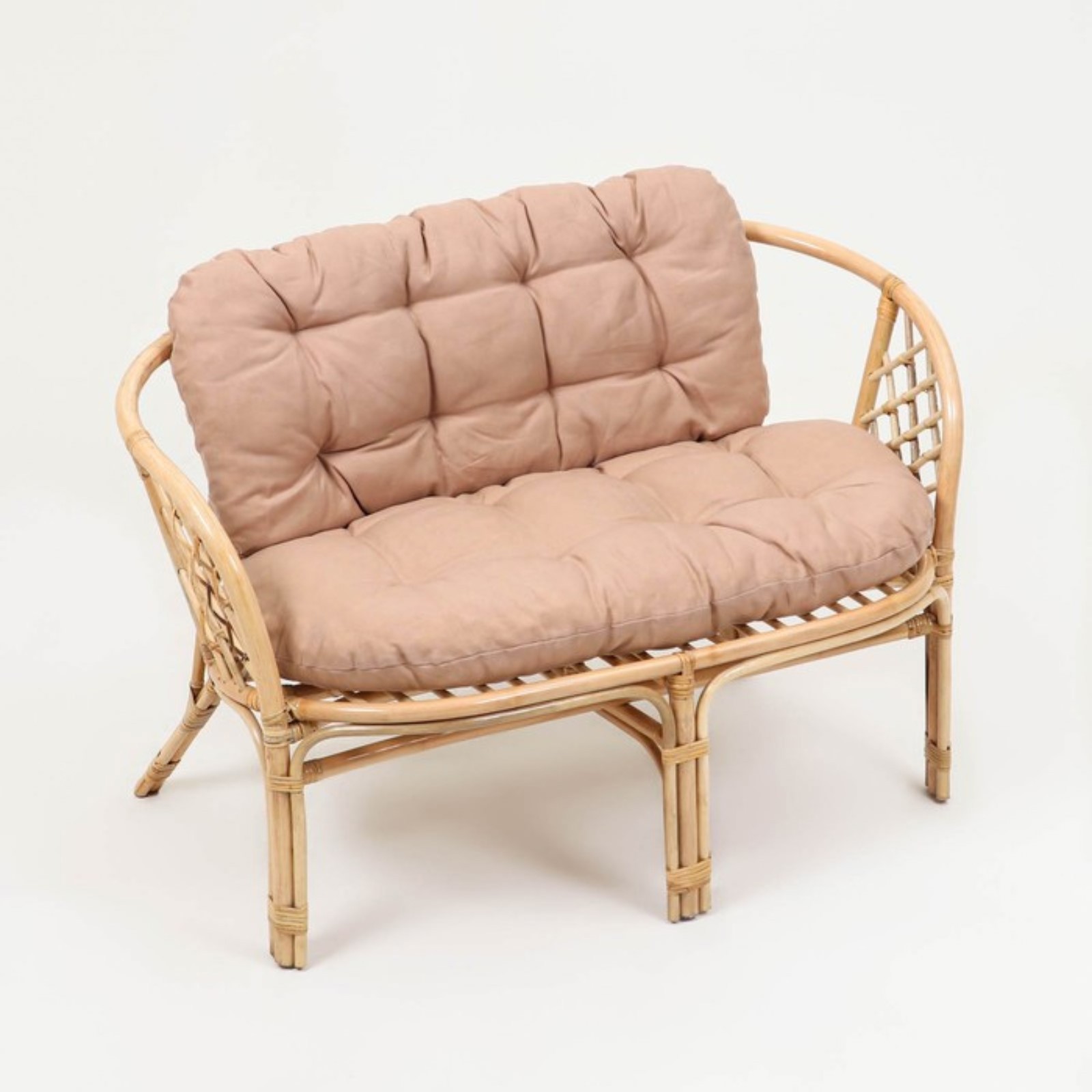 Изображение товара Диван садовый Индо из ротанга с подушками, бежевый, КЛИК МЕБЕЛЬ