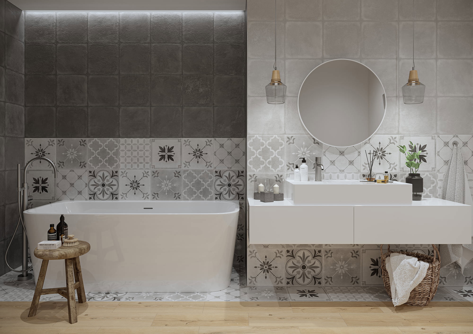 Изображение товара Керамогранит Cersanit Motley 29.8x29.8см серый для пола и стен