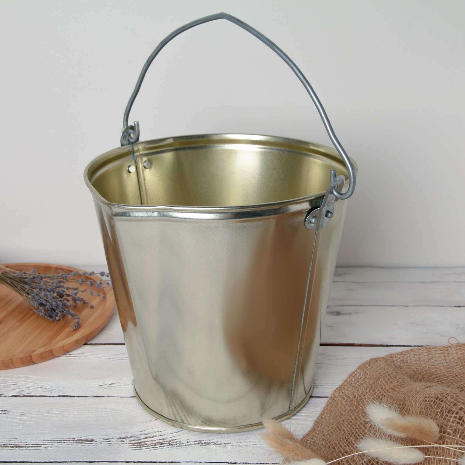 Изображение товара Подойник Simaland 4885657 12 л жесть жёлтый/золотой