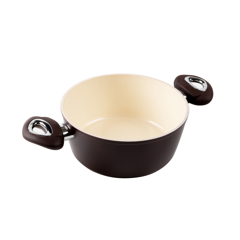 Изображение товара Кастрюля ENDEVER Stone-CREME-20C алюминиевая с крышкой 20 см 2.3 л для индукционных плит