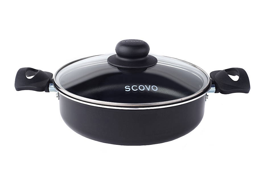 Изображение товара Жаровня Scovo Rc-040 24 см с крышкой алюминий цвет черный