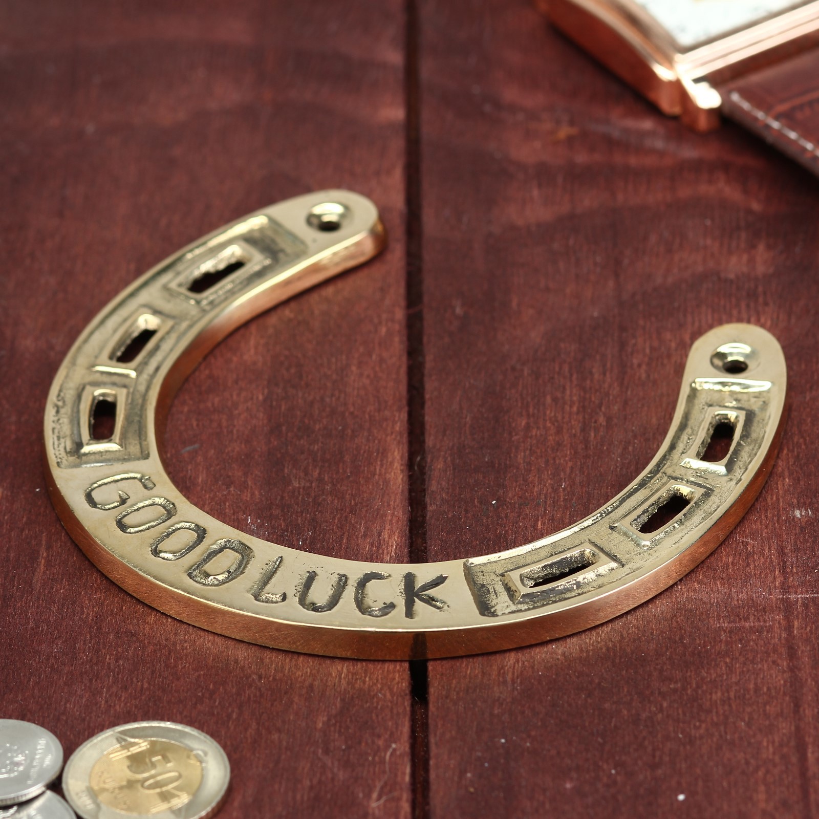 Изображение товара Сувенир Подкова 11, 5x11, 5x0, 5 см - латунная декоративная фигура