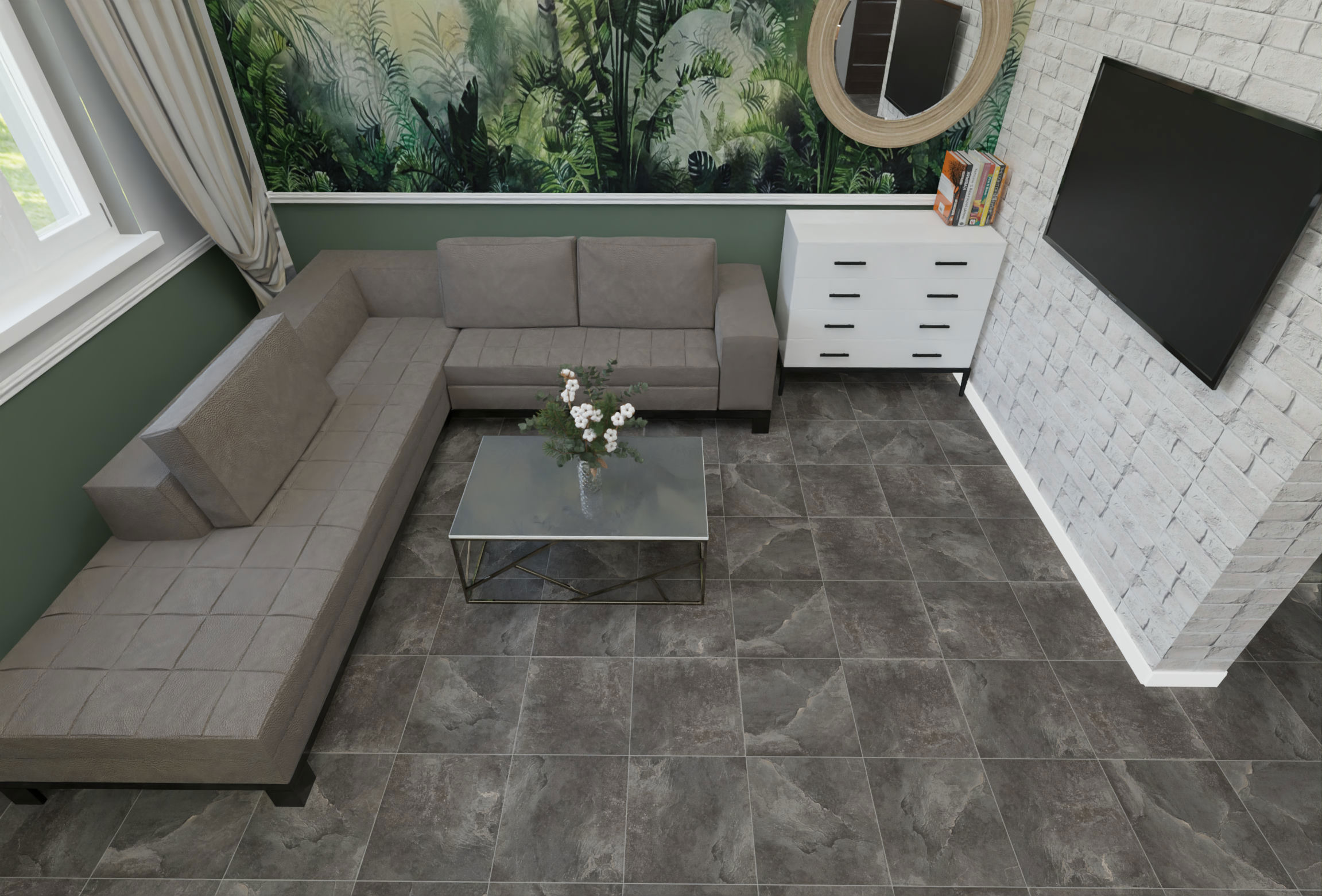 Изображение товара Керамогранит Keramin Денвер 00122384 40x40см цвет черный, цена за упаковку