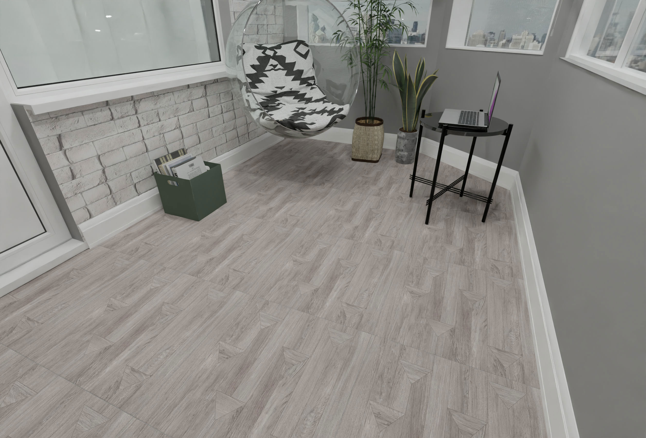 Изображение товара Керамогранит Keramin Бунгало 60x60см серый для пола и стен