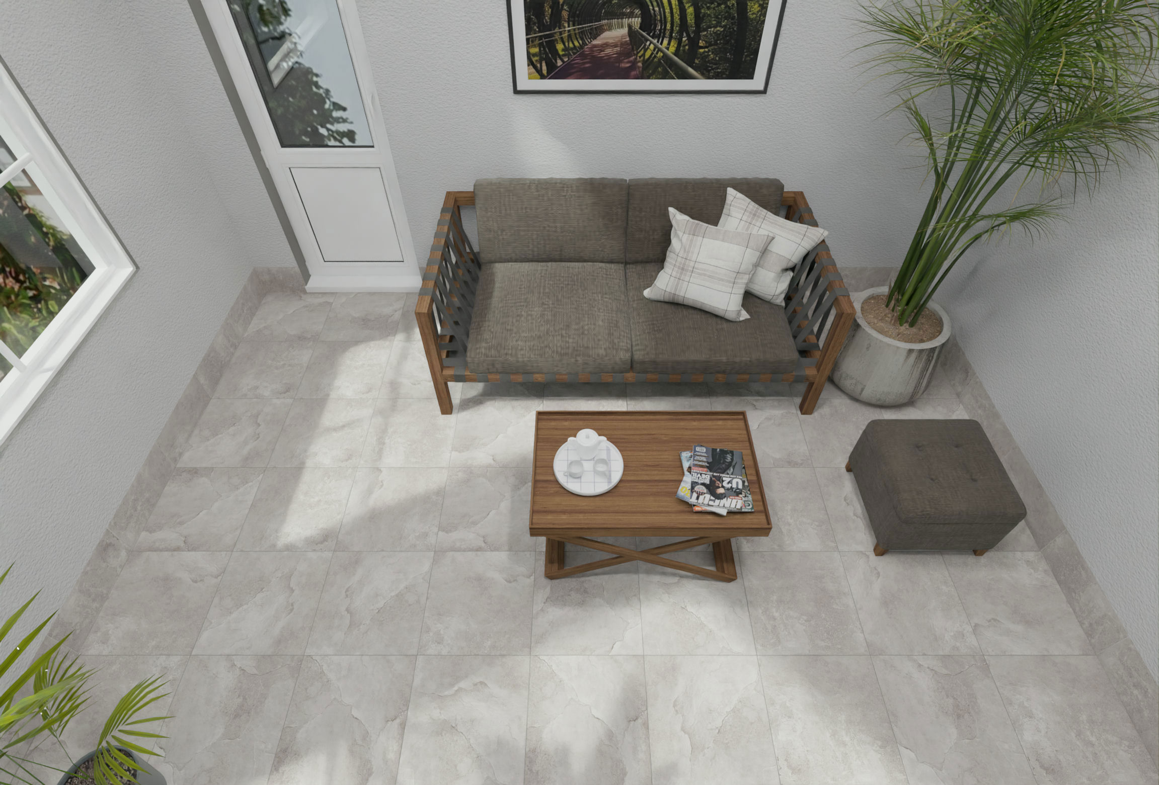 Изображение товара Керамогранит Keramin Денвер 00122399 40x40см 1.76 м² цвет светло-серый, цена за упаковку