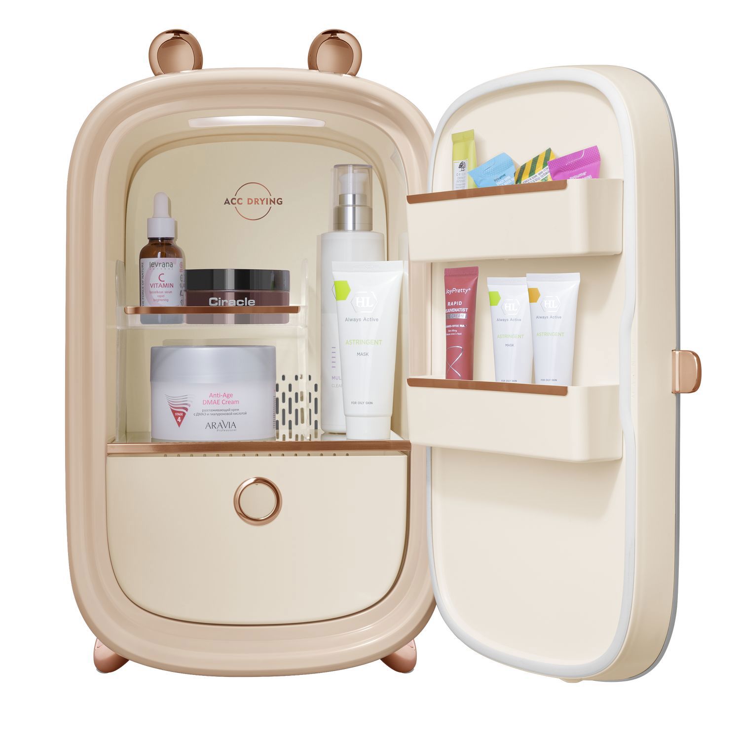 Изображение товара Холодильник для косметики Maunfeld MFF43W 27x43 см цвет кремовый