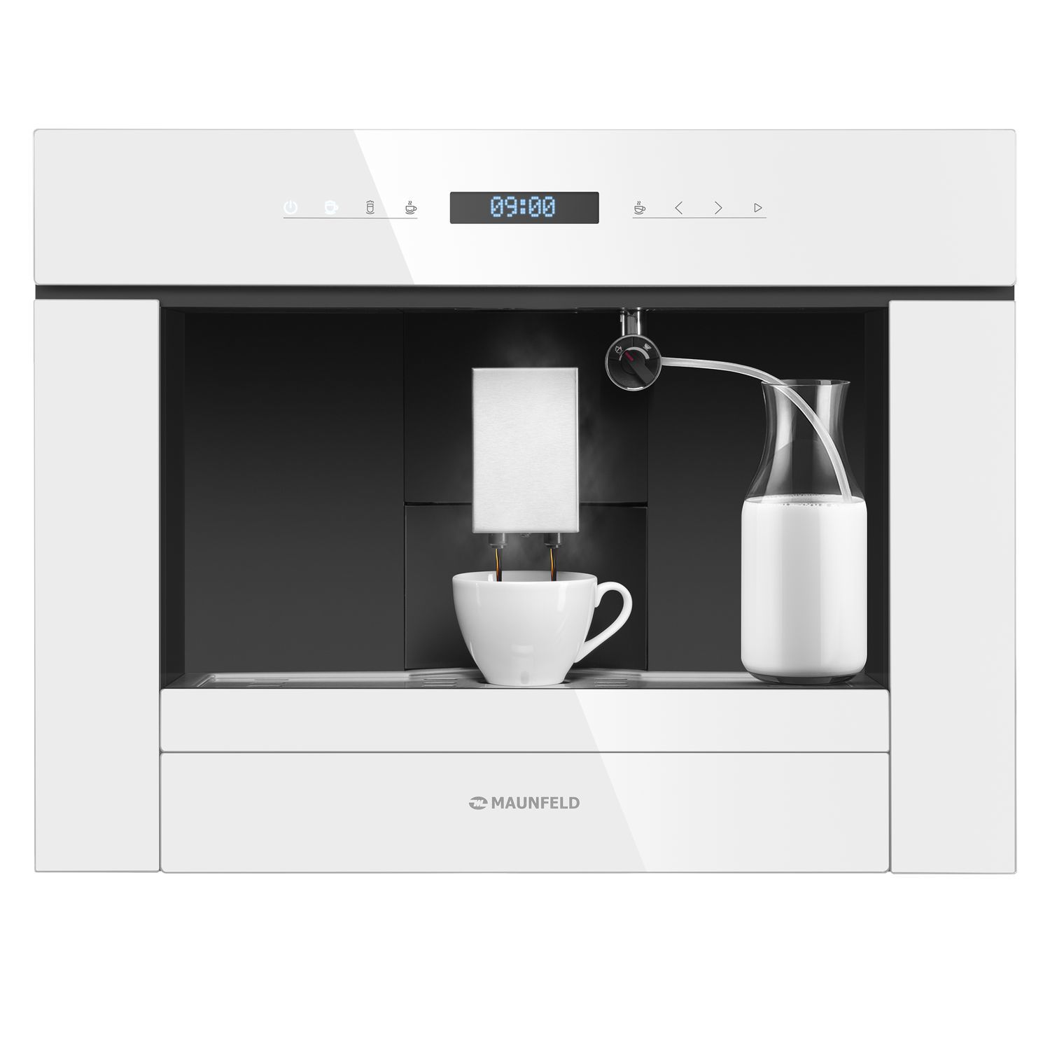 Изображение товара Электрическая кофемашина Maunfeld AMCM1503 с капучинатором и встроенной кофемолкой