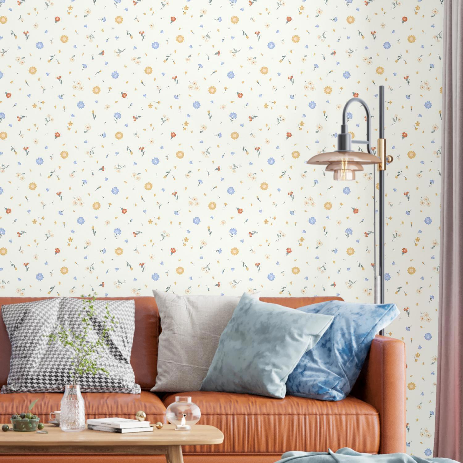 Обои флизелиновые Decoracion Пестики тычинки 4x2.8 м розово-желтые ...