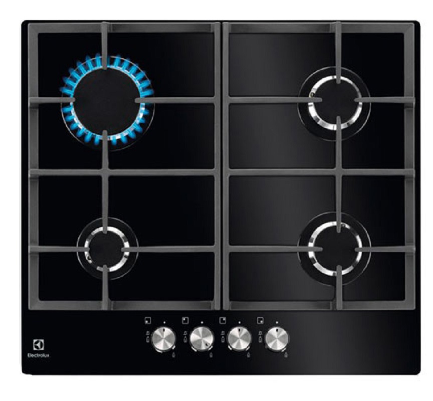 Изображение товара Газовая варочная панель Electrolux KGG6426K 4 конфорки черный стекло