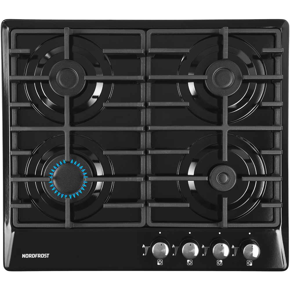 Изображение товара Газовая варочная панель NORDFROST HS 6041 B 4 конфорки черная эмаль