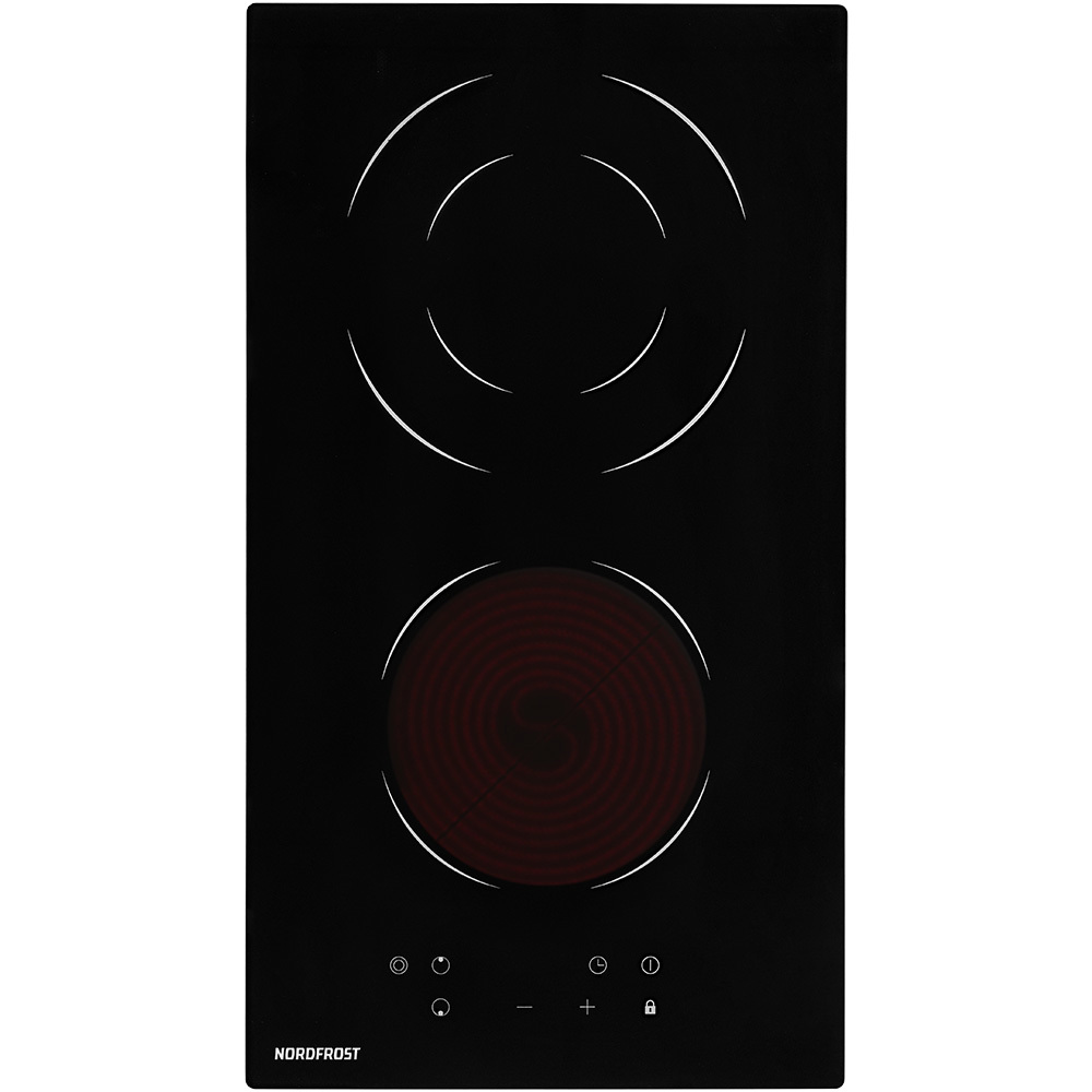 Изображение товара Электрическая варочная панель Nordfrost EM 3029 B 28.80 см 2 конфорки цвет черный