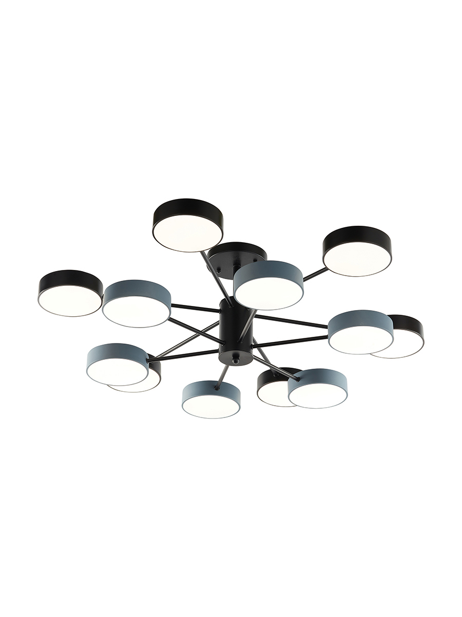 Изображение товара Современная светодиодная люстра Arte Perfetto Luce SELENA 24 м² черная с белыми плафонами диоды