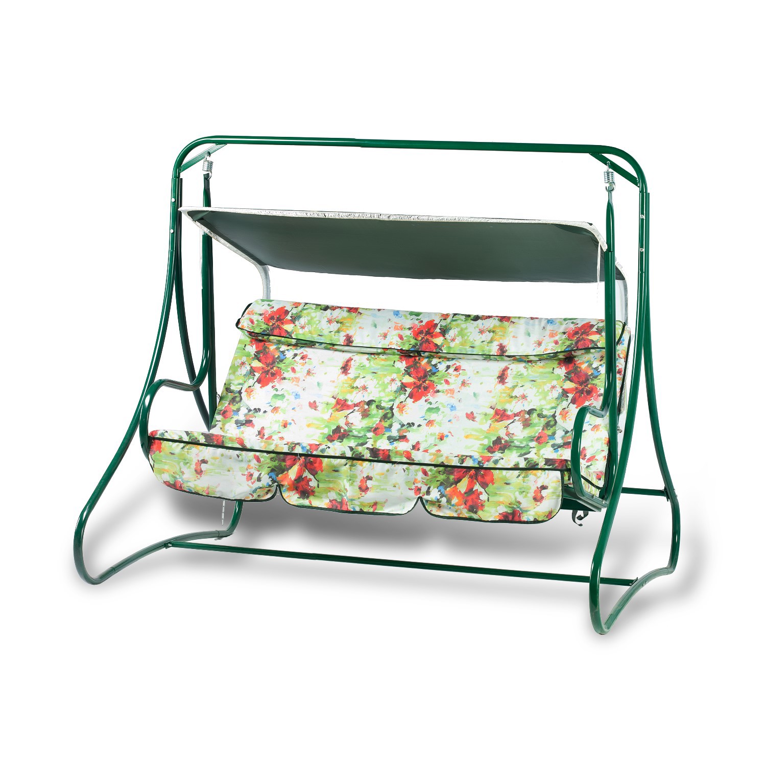 Изображение товара Садовые качели Сильвия 3-х местные до 250 кг зеленого цвета