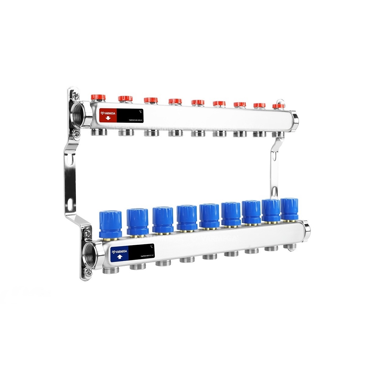 Изображение товара Коллекторная группа для отопления VARMEGA ВР 1 9 контуров нержавеющая сталь 3/4"