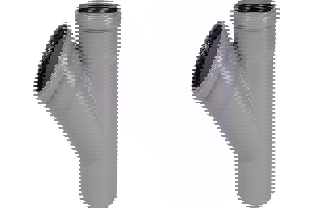 Изображение товара Тройник канализационный Ostendorf 110x75x45 из полипропилена, серый RAL 7037