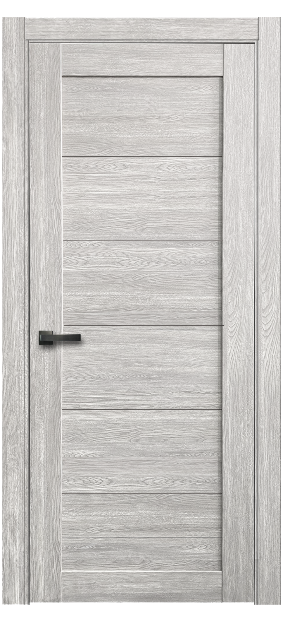 Изображение товара Дверь межкомнатная глухая с замком и петлями в комплекте Тренто 60x200 см ПВХ цвет дуб европейский серый