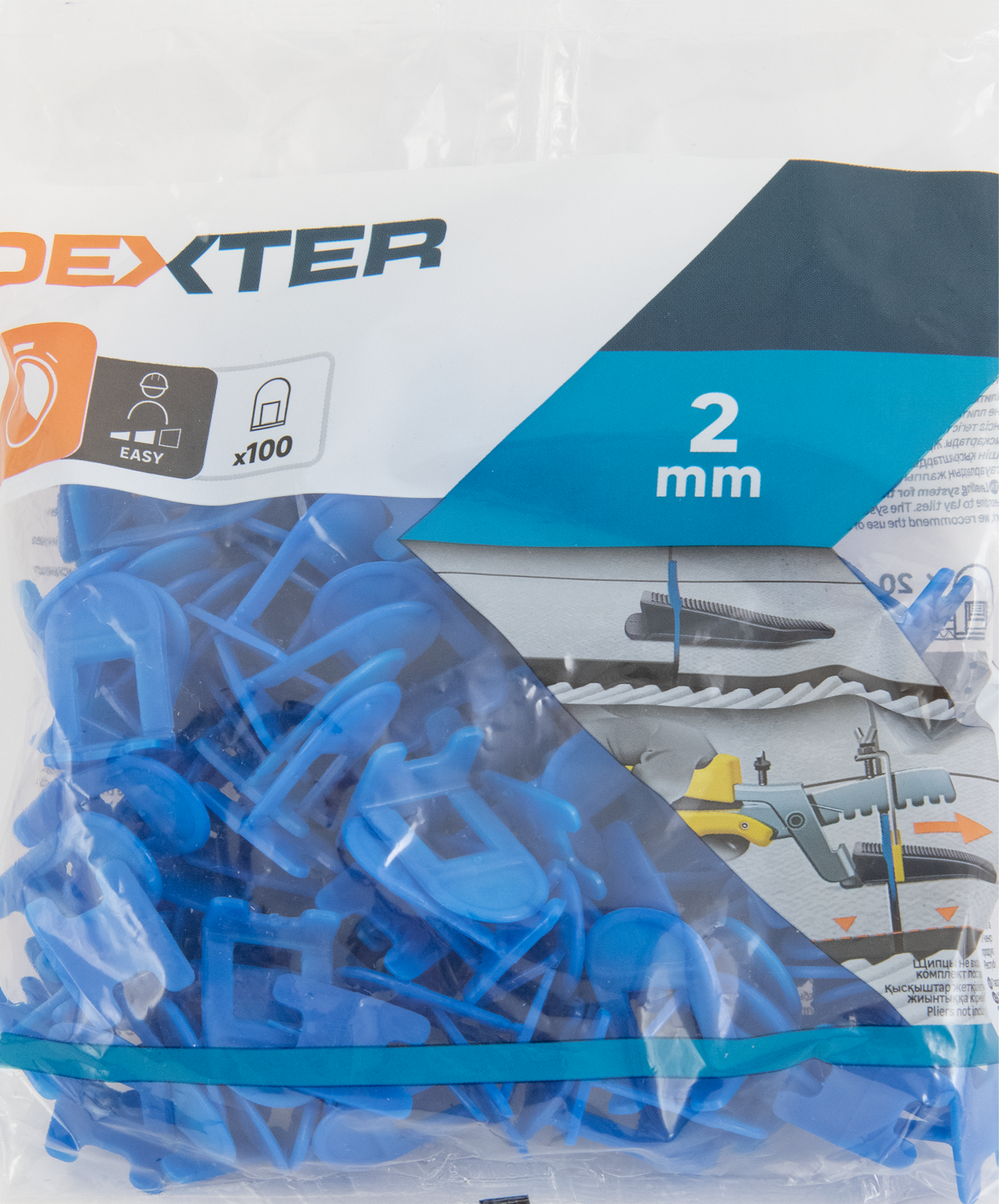 Зажим для выравнивания плитки Dexter СВП 2 мм 100 шт - 6