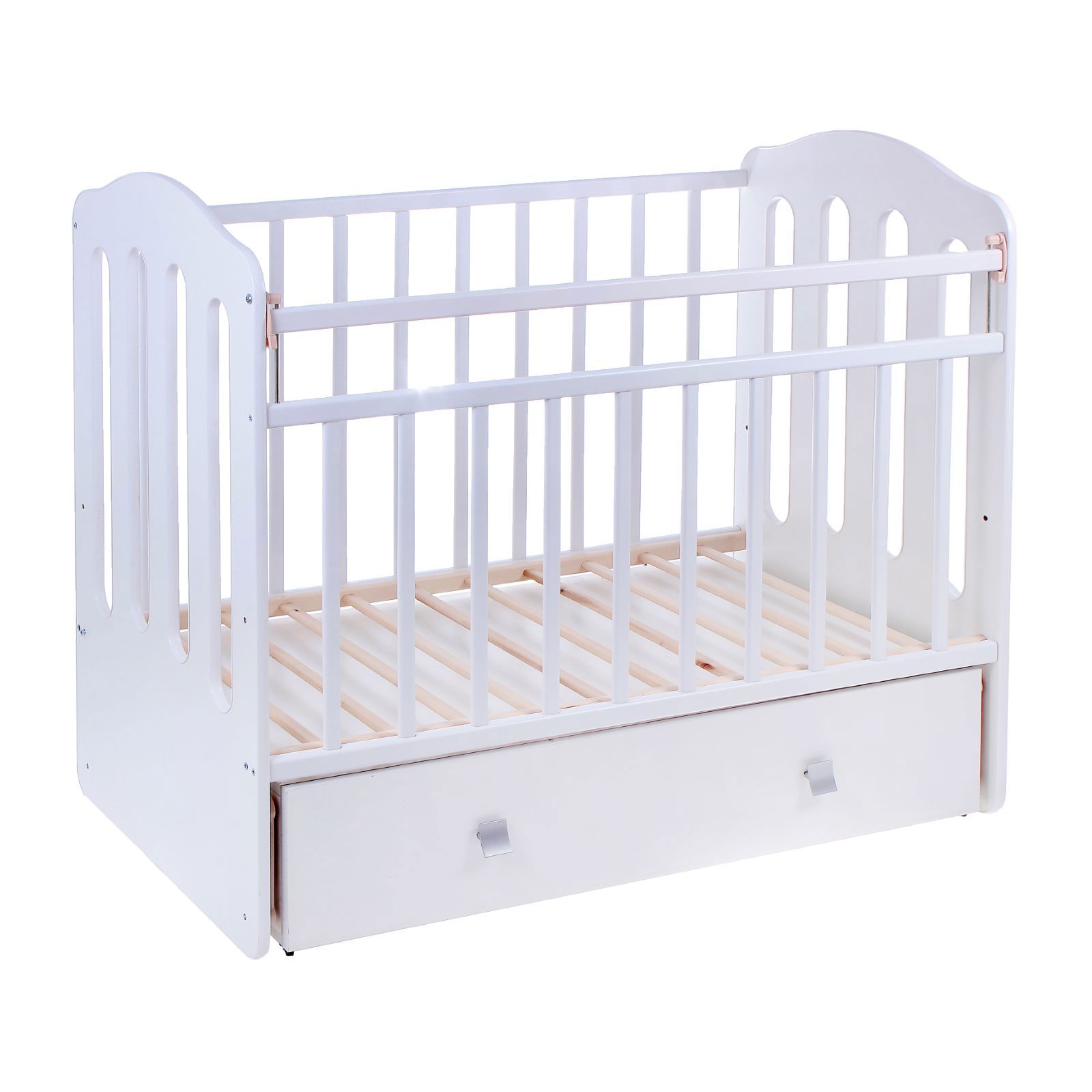 Изображение товара Детская кровать ВДК Чудо 60x120 см белый ЛДСП с маятниковым механизмом