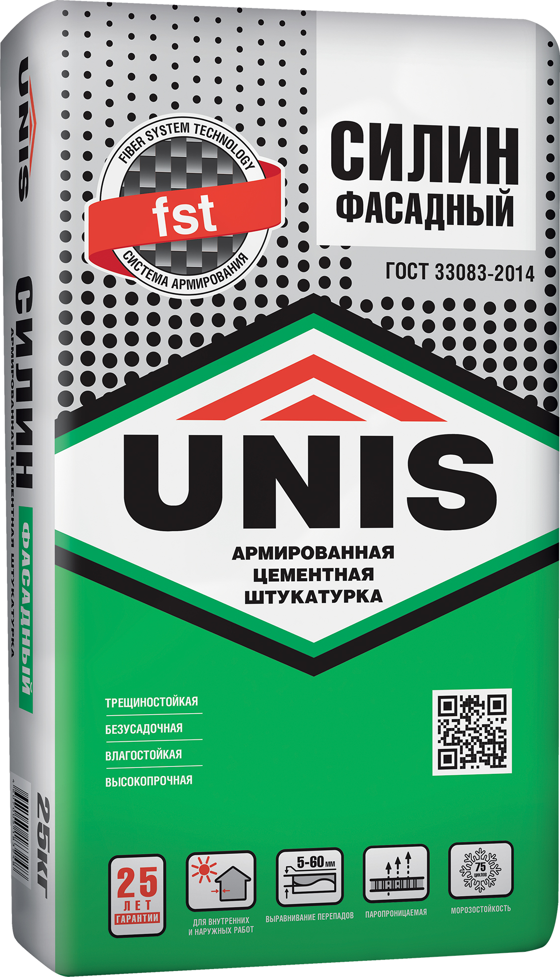 Изображение товара Штукатурка цементная Unis Силин фасадная 25 кг Изображение товара Штукатурка цементная Unis Силин фасадная 25 кг