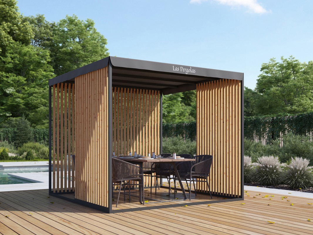 Изображение товара Беседка LASPERGOLAS 0101 квадрат 228x268 см из дерева и стали с тентом